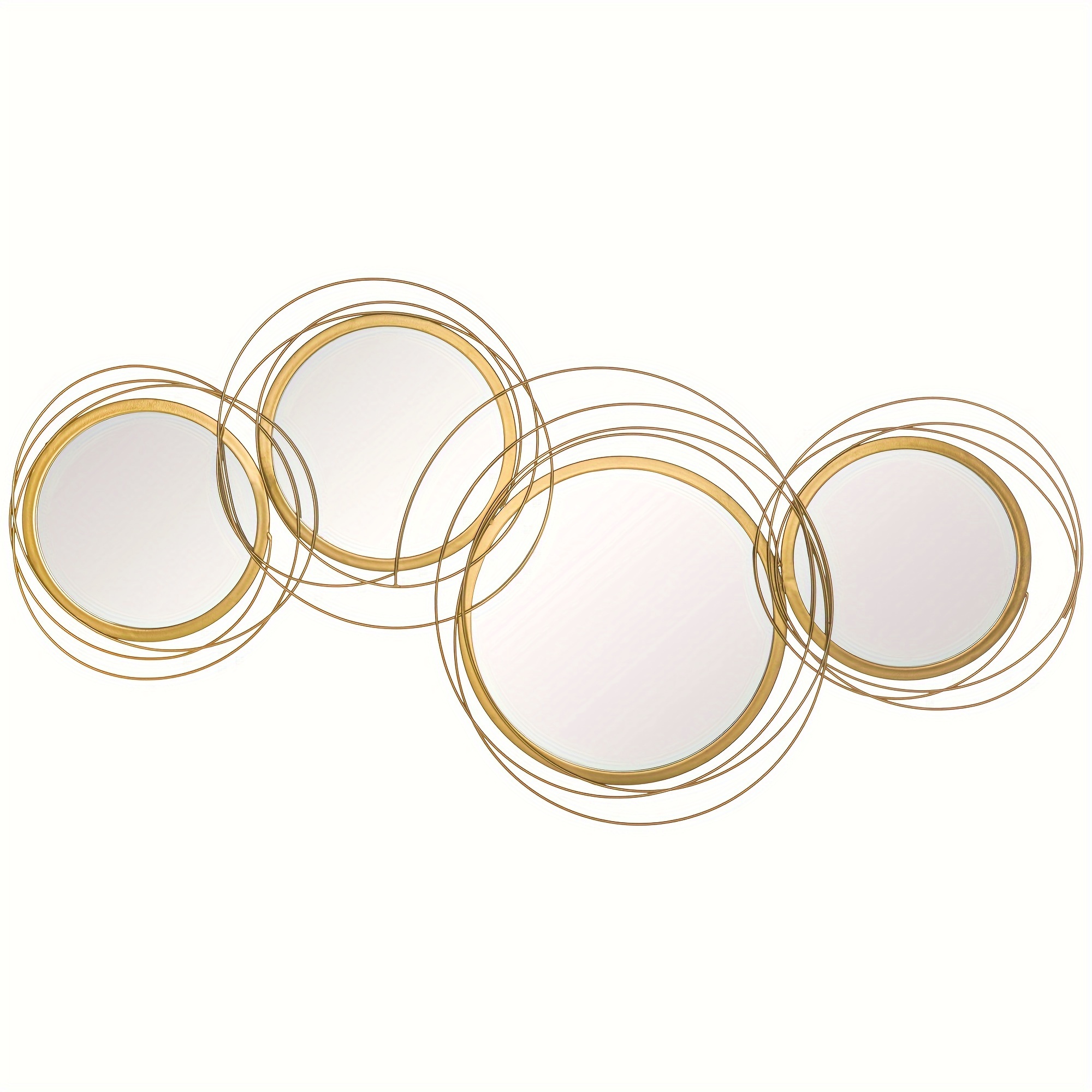 

Metal Wall Art Modern Mirror Decor Home Hanging Wall Sculptures For Living Room Bedroom Dining Room, Gold