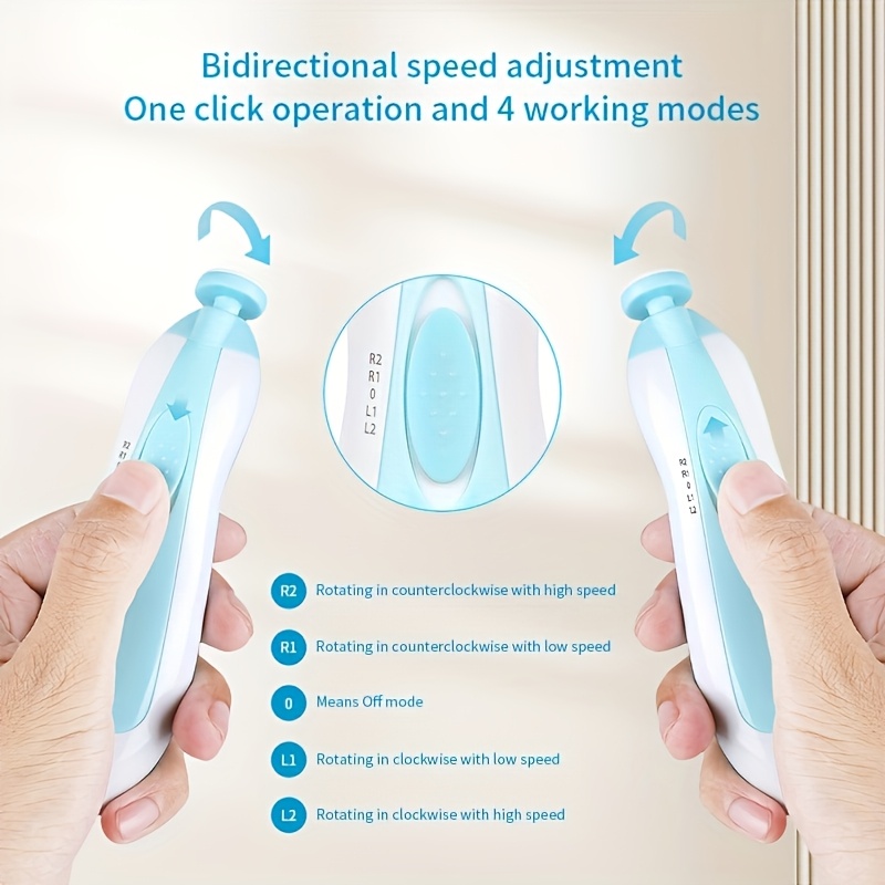 6 in 1 electric nail clipper kit for teens     led light 6 sanding pads and nail file safe and   from teens to adults   manicure and pedicure care nail accessories details 8
