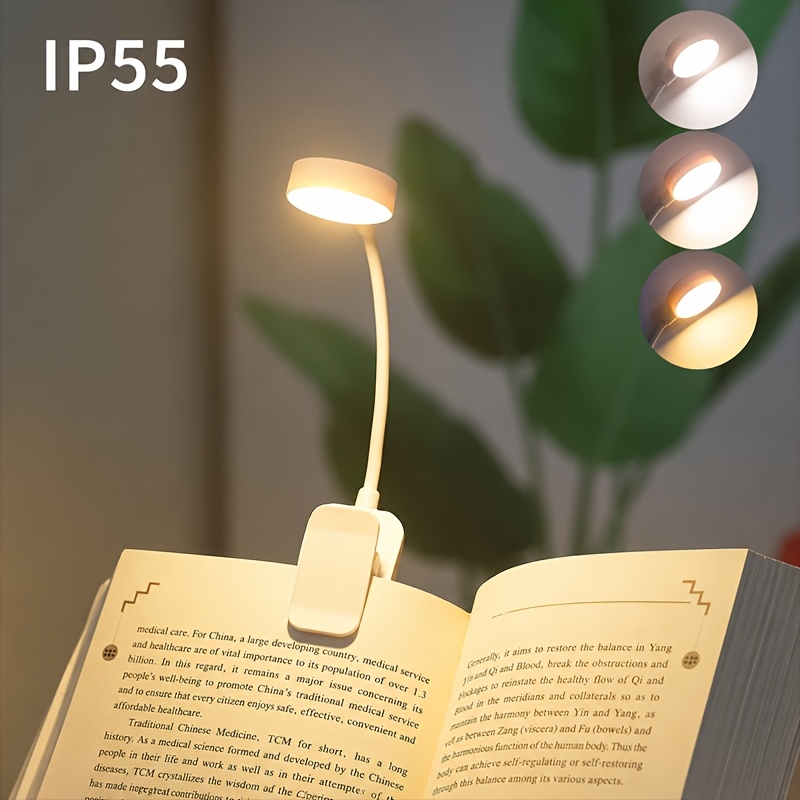 Adjustable Reading Light with 3 Modes, Compact Night Design