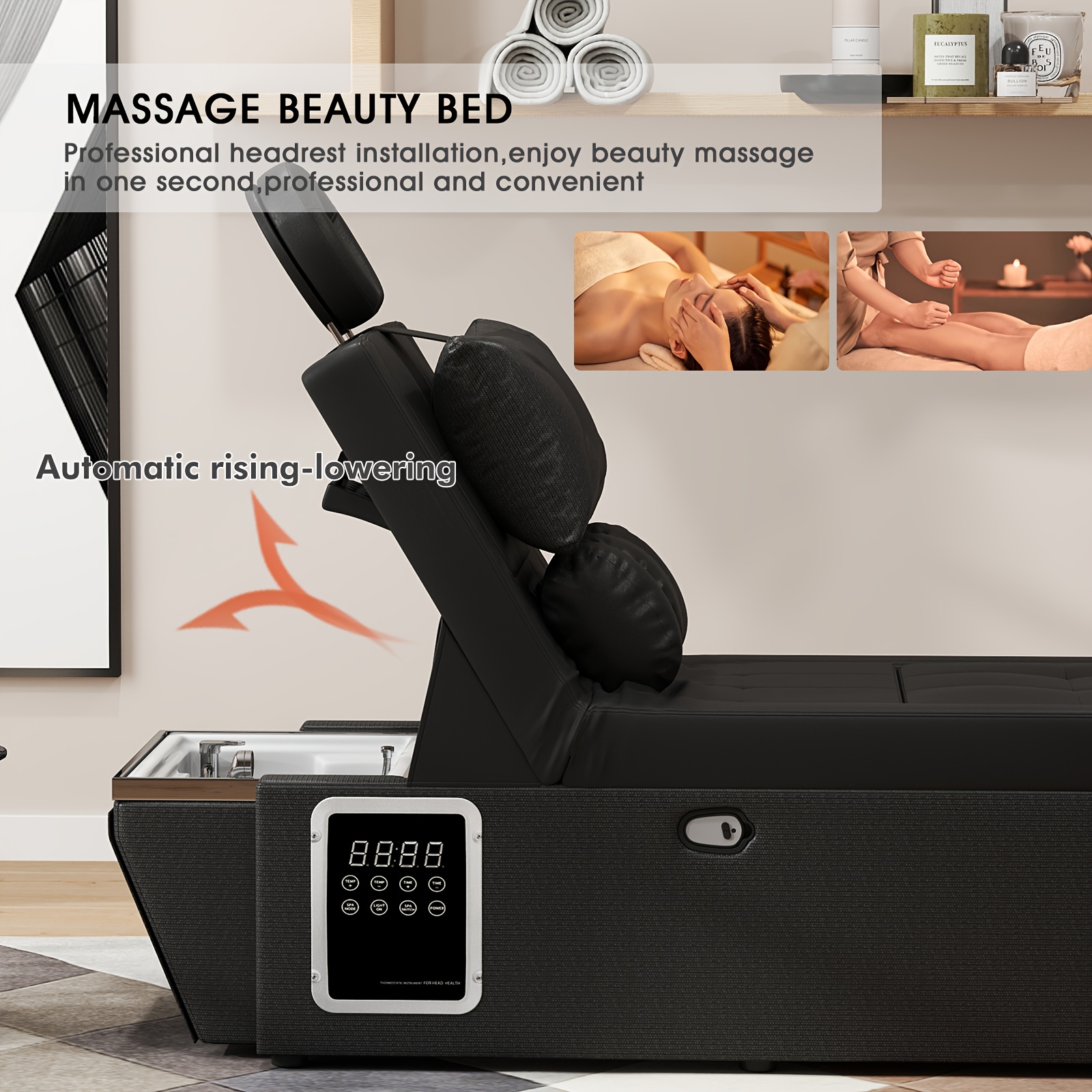 professional spa massage bed with   unit heavy duty metal frame no electricity needed portable salon   equipment for   bathroom easy   for head   back leg massage ideal for salon personal use   sleek   durable construction beauty salons   materials beauty enthusiasts Product details 4