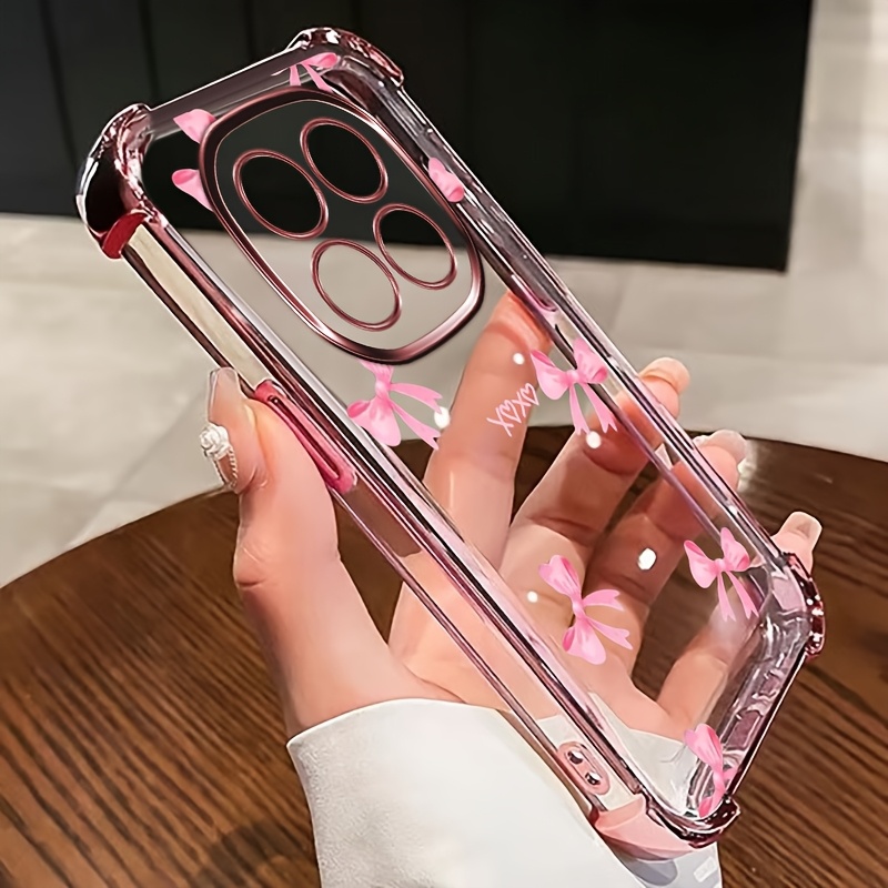TEMU Phone Case: Electroplated Four-corner Protection For Redmi Note 14 Pro+ 5g, Note 14, 14 Pro, Glossy , Transparent, Shockproof Phone Case