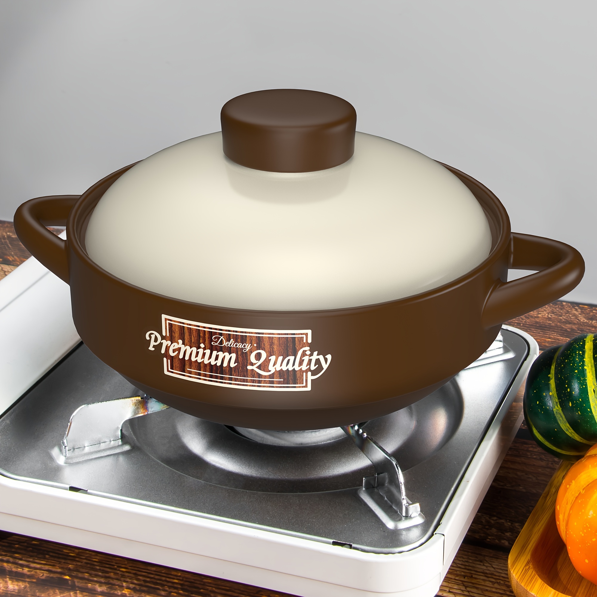 

[1-pack] 112oz/3300ml Ceramic Casserole Stew Pot High Temperature Resistant Ceramic Stew Soup Pot, Perfect For Home Kitchen Restaurant