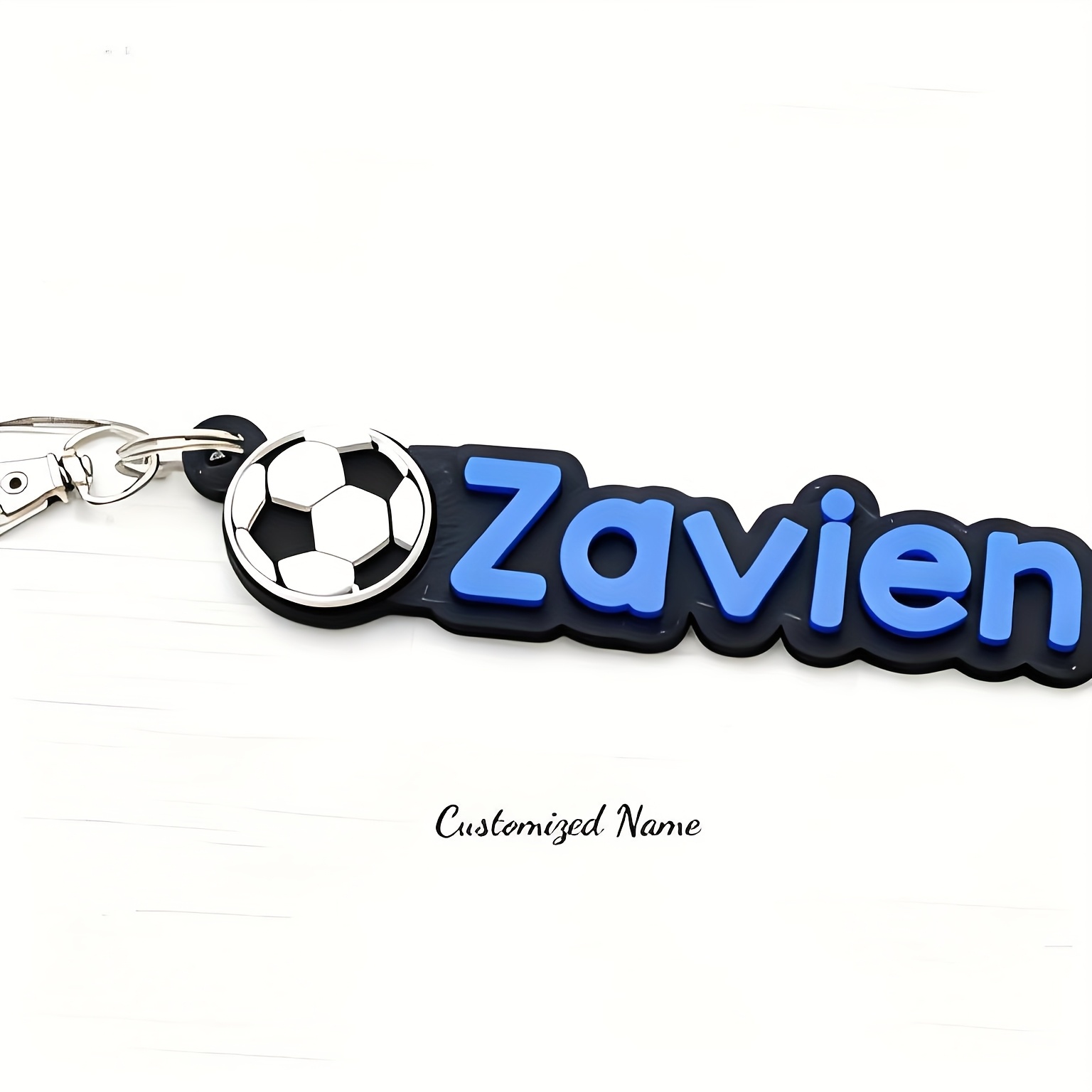 TEMU 2d Flat - [2d Plane] Personalized Football Keychain Custom Name Acrylic Tag With Metal End For Bag Charms, Valentine's Day Gifts, Mother's Day