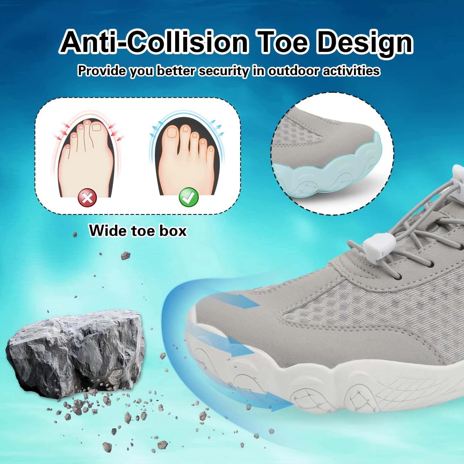 water hiking shoes women men barefoot wide toe minimalist Temu