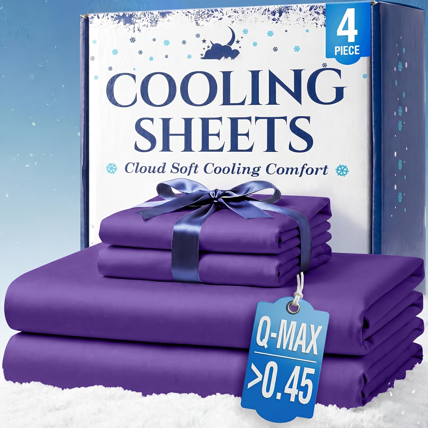 Cooling Bamboo Bed Sheet Set, 3000 TC Extra Deep Pocket 14 Inch Bed Sheet, Children Luxury Soft Hotel & Cooling Sheet Set For Hot Sleepers, Wrinkle & Shrink Resistant, Fitted