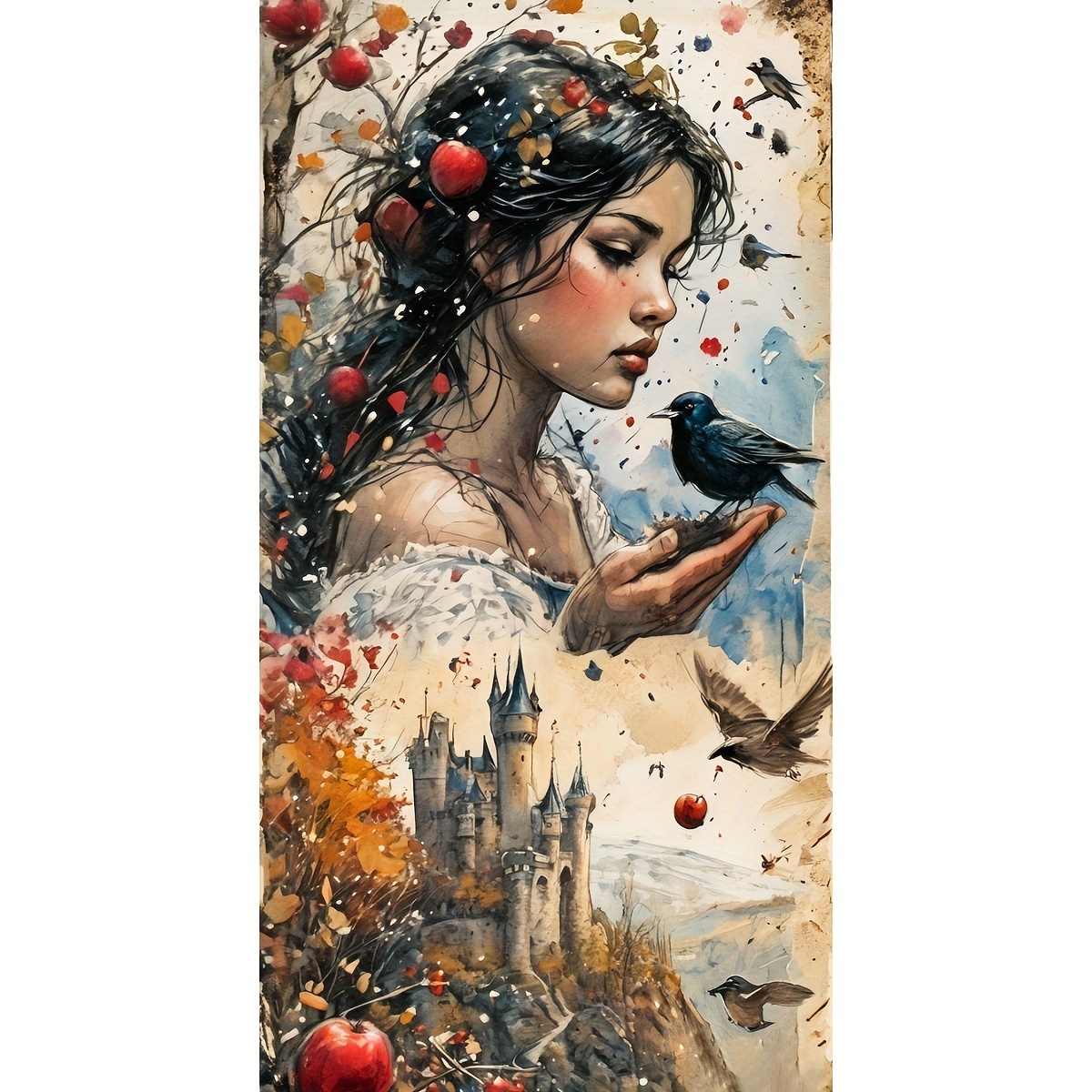 

Fairy Tale Castle Princess Diamond Art Painting, Full Round Diamond Art, Decorative Wall Art Hanging Painting Home Decoration Valentine's Day Gifts, Decorative Craft Wall Art For Home Wall Decor Gifts