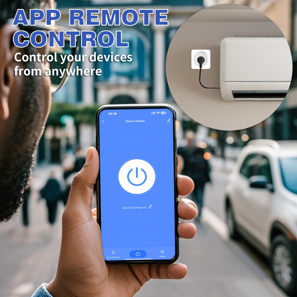 [SMEILEAS] 4/8pcs, Smart Plug, Smeileas Smart WiFi Plugs Work With Alexa, Smart WiFi Outlet With Remote Control And Timer Function, 2.4GHz Wi-Fi Only, No Hub Required