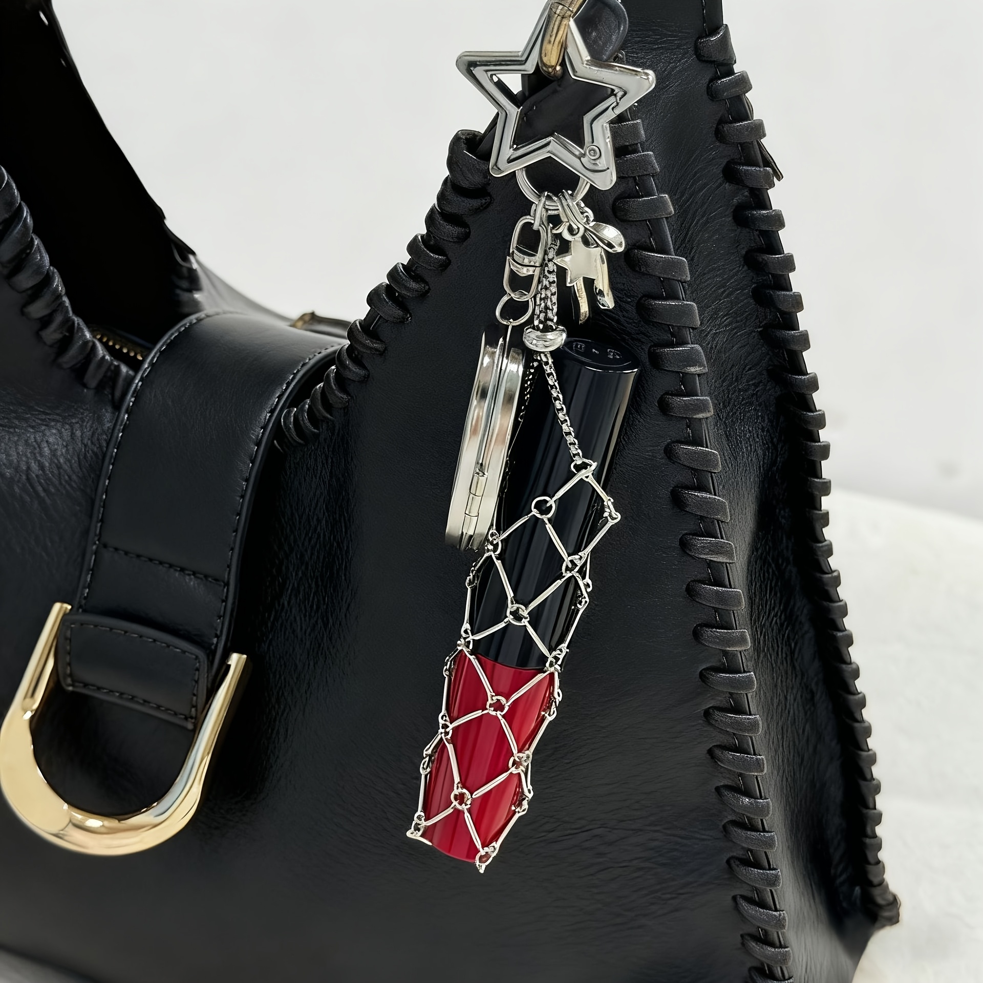 premium mesh pocket hand cream lipstick chain bag charm with   womens retractable niche   bag chain diy wallet making lipstick storage solution pocket accessory bag mesh chain bag minimalist storage box unique niche Product details 0