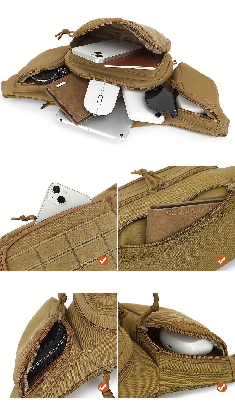   pistol fanny pack multi functional oxford cloth waist bag large capacity travel gear pouch concealed gun holster portable   waist pack with non waterproof for outdoor details 8