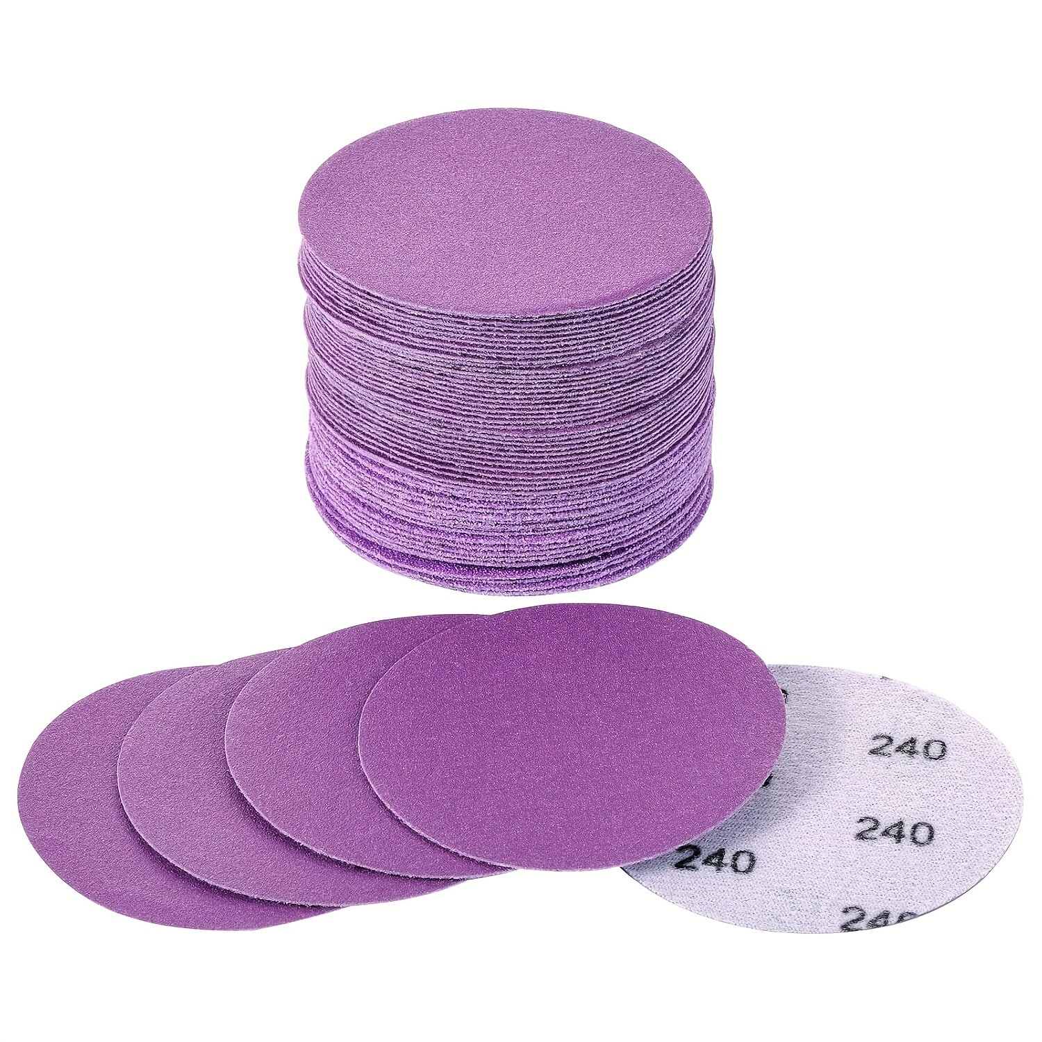 TEMU Lot de 30 disques de ponçage de 3 pouces, grain 60-10000, accessoire de ponçage pour perceuse, disques de auto-agrémentés à sec et à pour