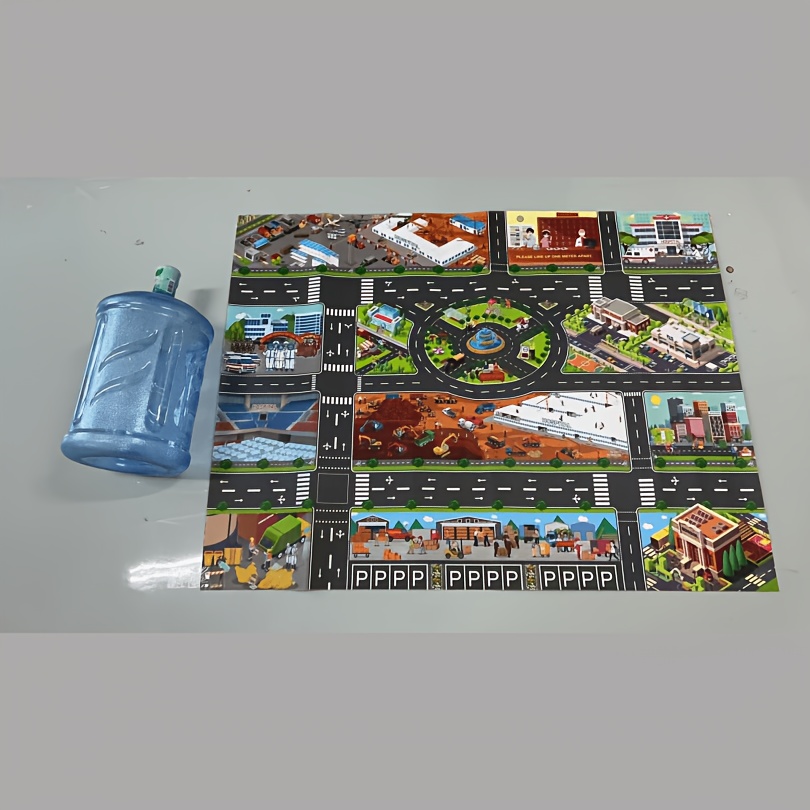 City Traffic Epidemic Prevention Engineering Map Play Mat
