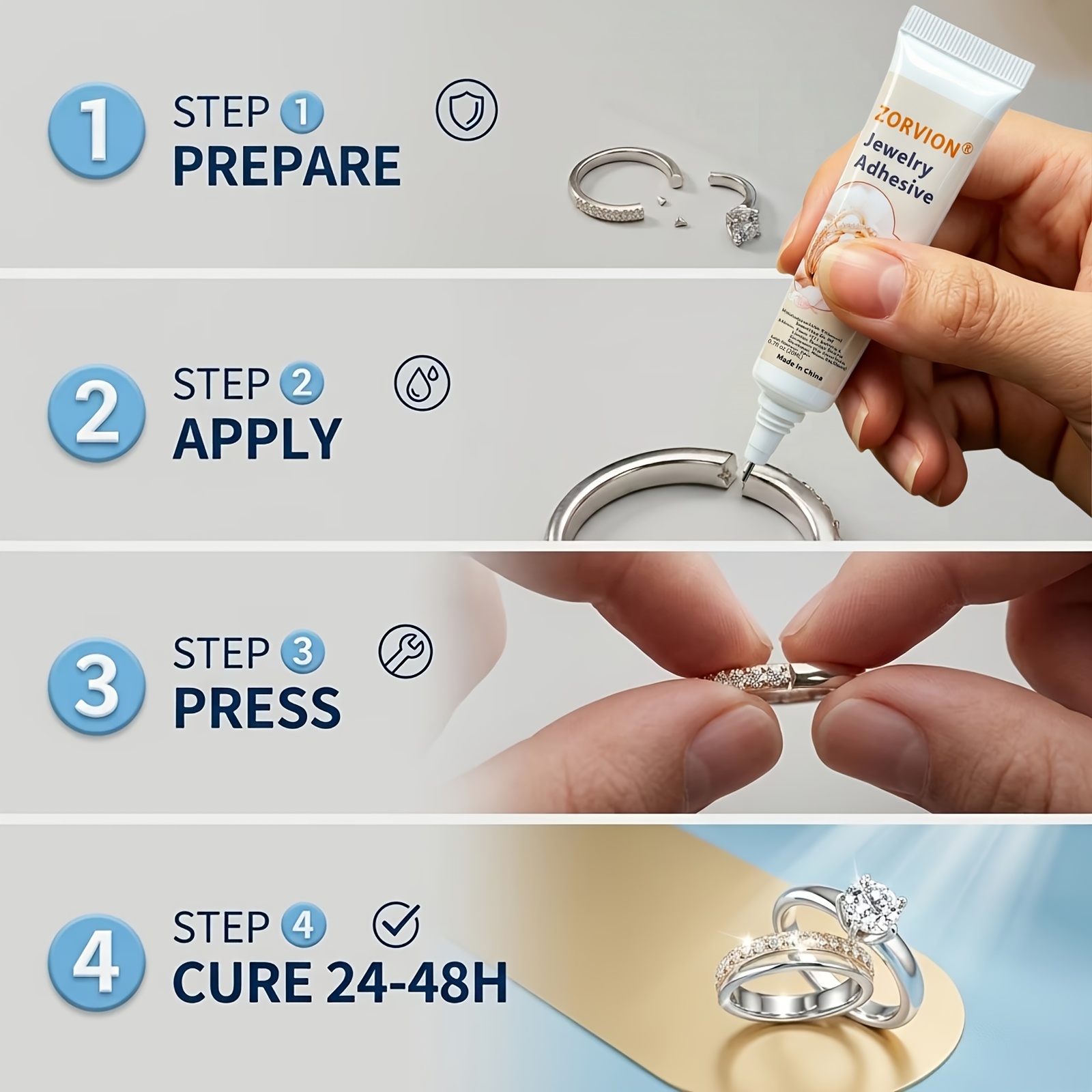 Jewelry Adhesive for Bonding Pearls, Rhinestones, and Gemstones