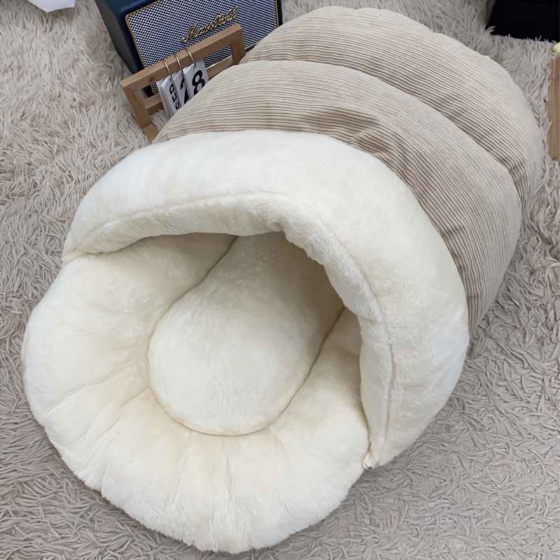 TEMU Cat Bed, Warm Slip-on Pet House For Cats And Dogs Under 12.47kg, Non-slip Bottom, & , Cozy Pet Furniture, Plush Pet Bed, Durable Pet Bed, Pet