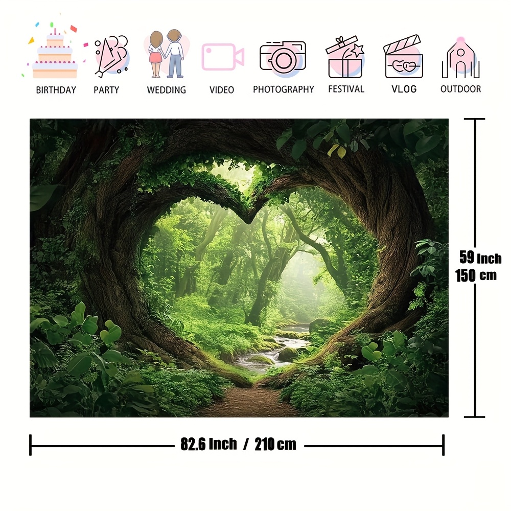Enchanting Misty Forest Tree Tapestry Vibrant Polyester Wall Decor_voghion.com