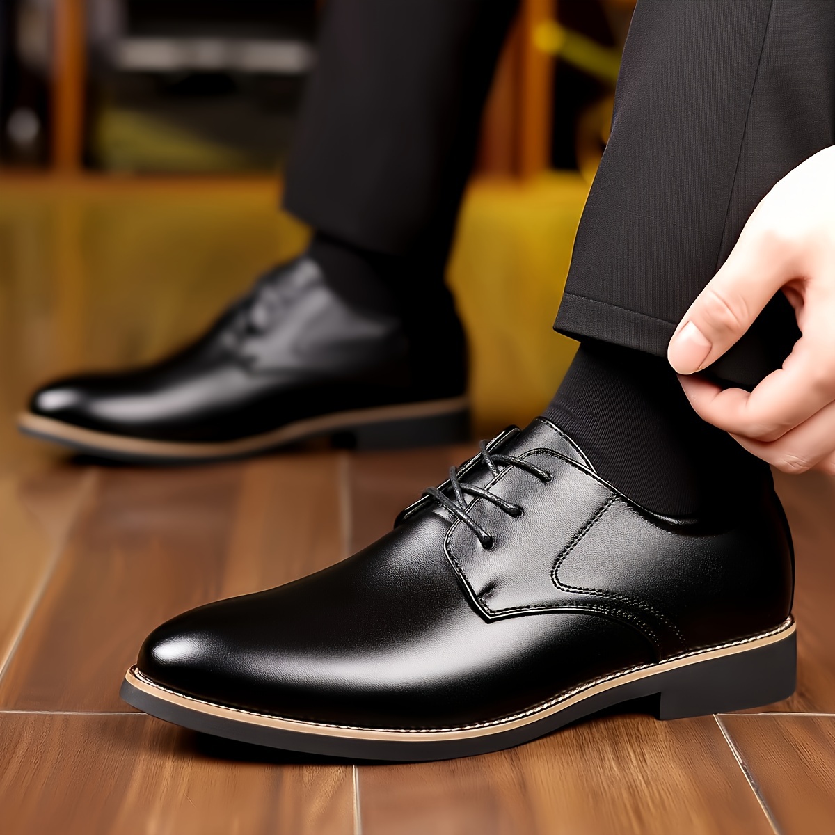 Men's Casual Business Shoes, Anti-skid Lace-up Shoes For Business Office