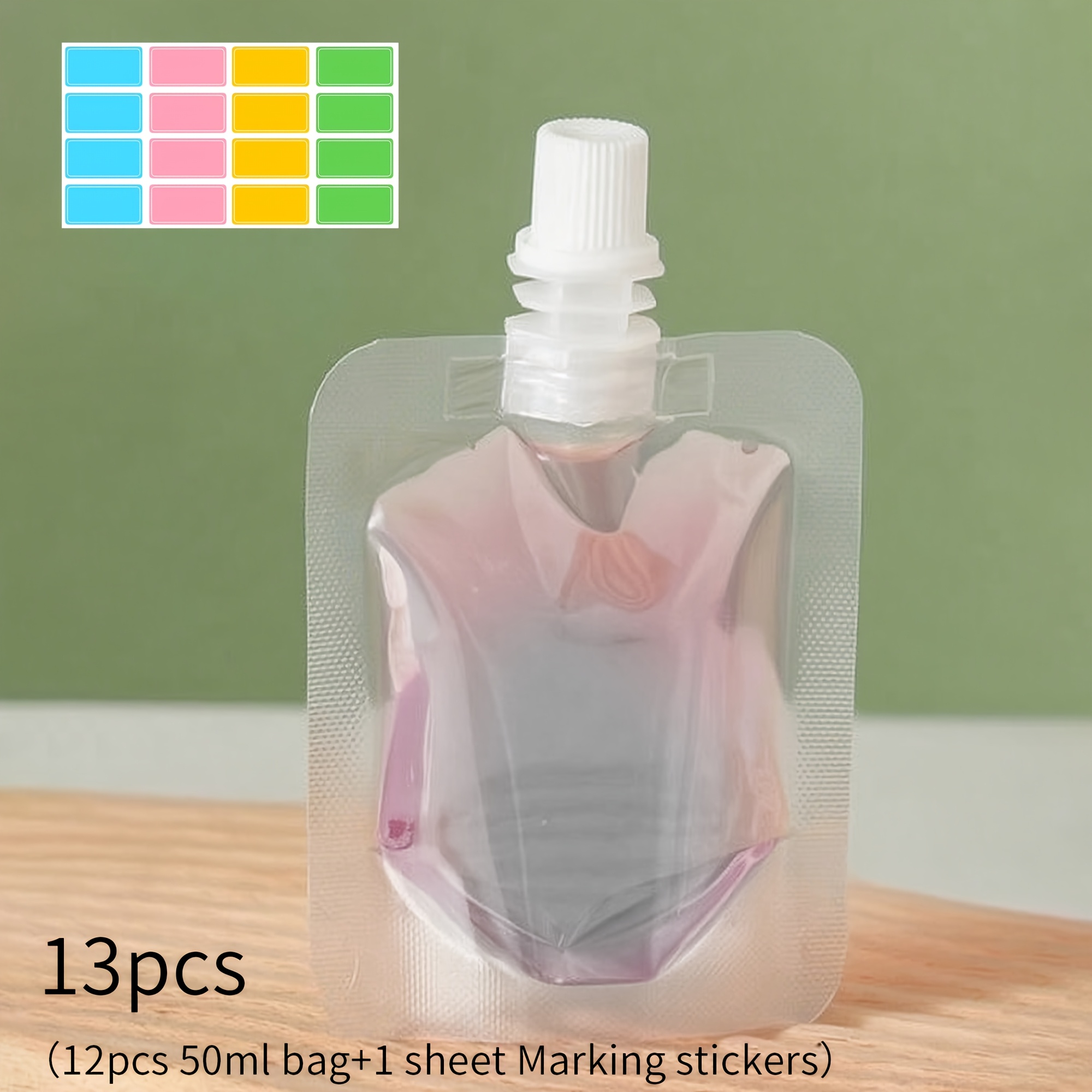 TEMU Juego de 13 bolsas de viaje para líquidos, bolsitas recargables, botellas de viaje para champú, loción y jabón, recipientes de equipaje de de
