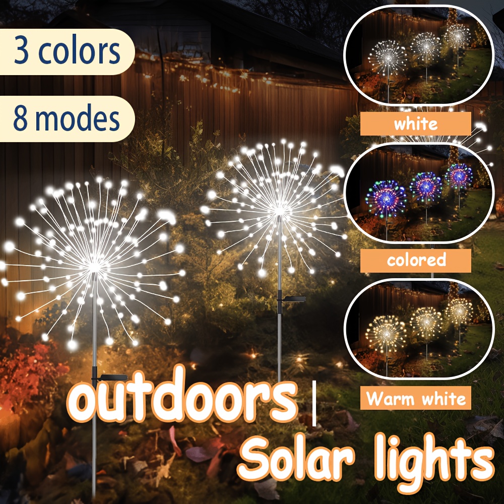 solar smoke and flower lights with ground insertion   in 60 150 240 led specifications suitable for landscape lighting and decoration of lawns bushes   etc the soft thread   diyed into any shape