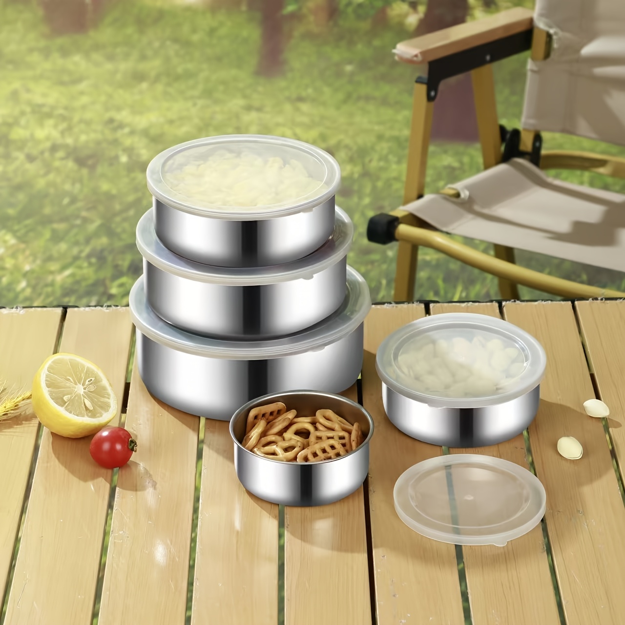 5Pcs Food Storage Container Set Lids Suitable Storing