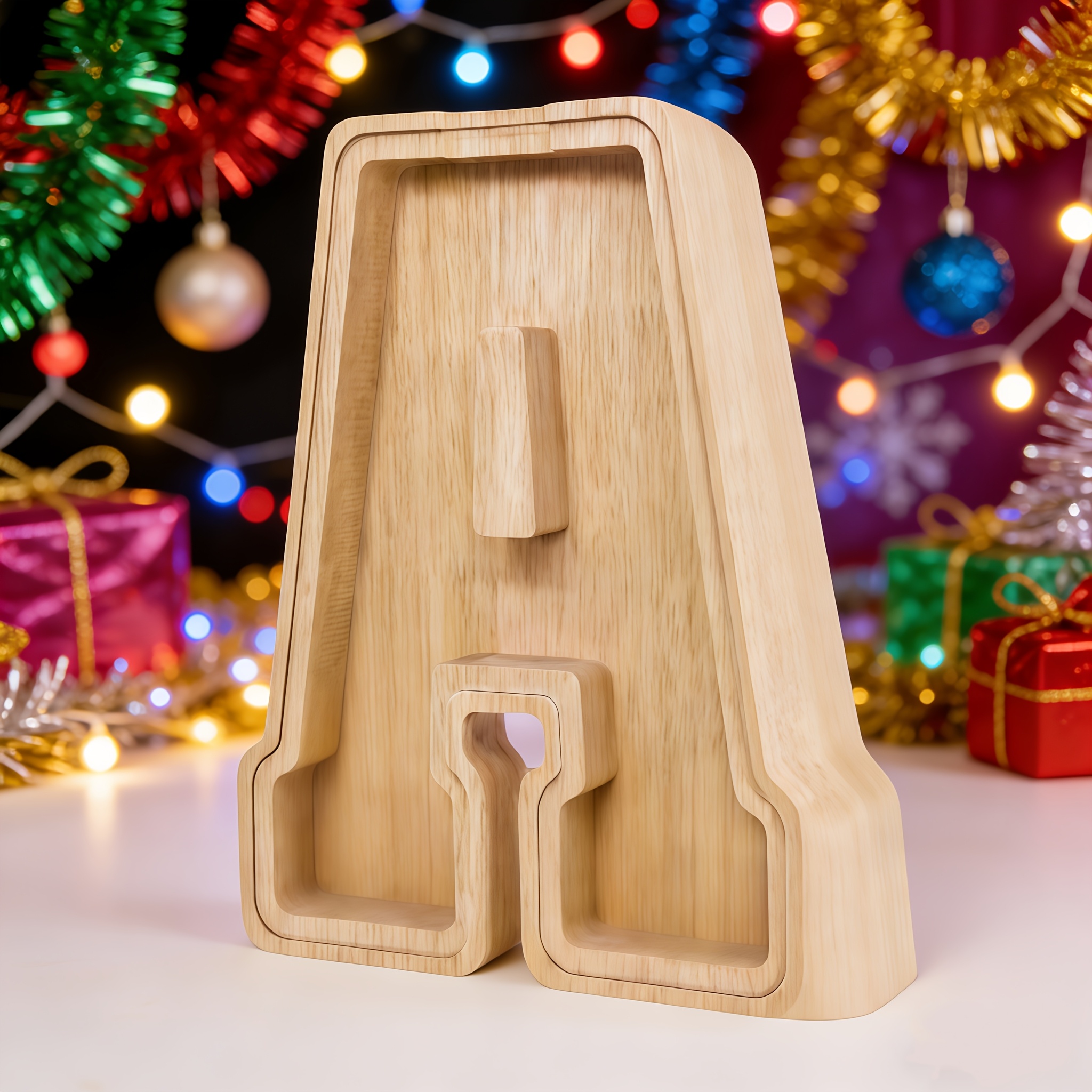 TEMU 26 English -z Letter Money Bank, Large-capacity Transparent Wooden Alphabet Money Bank, Wooden Savings Box, Back To School Gifts, Halloween