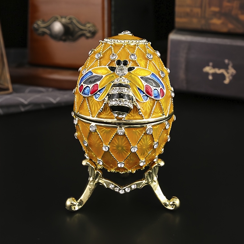 

Boîte à bijoux en d'abeille en d'émail avec fermeture magnétique, figurine en métal de table pour le rangement des boucles d'oreilles, pour de la Saint-Valentin, Mardi Gras, Festival de Printemps