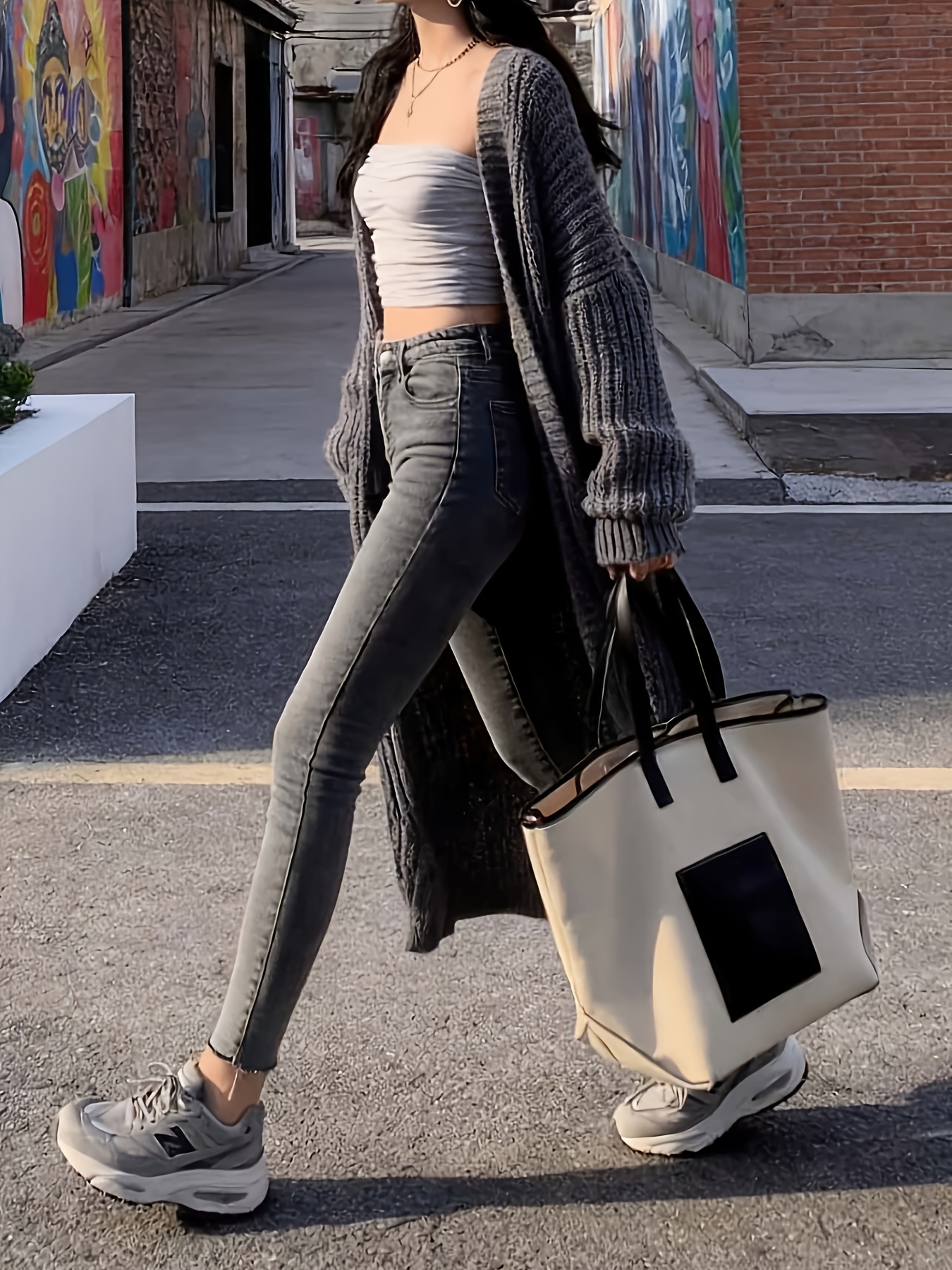 Y2K Long Cardigan Sweater with Long Sleeves