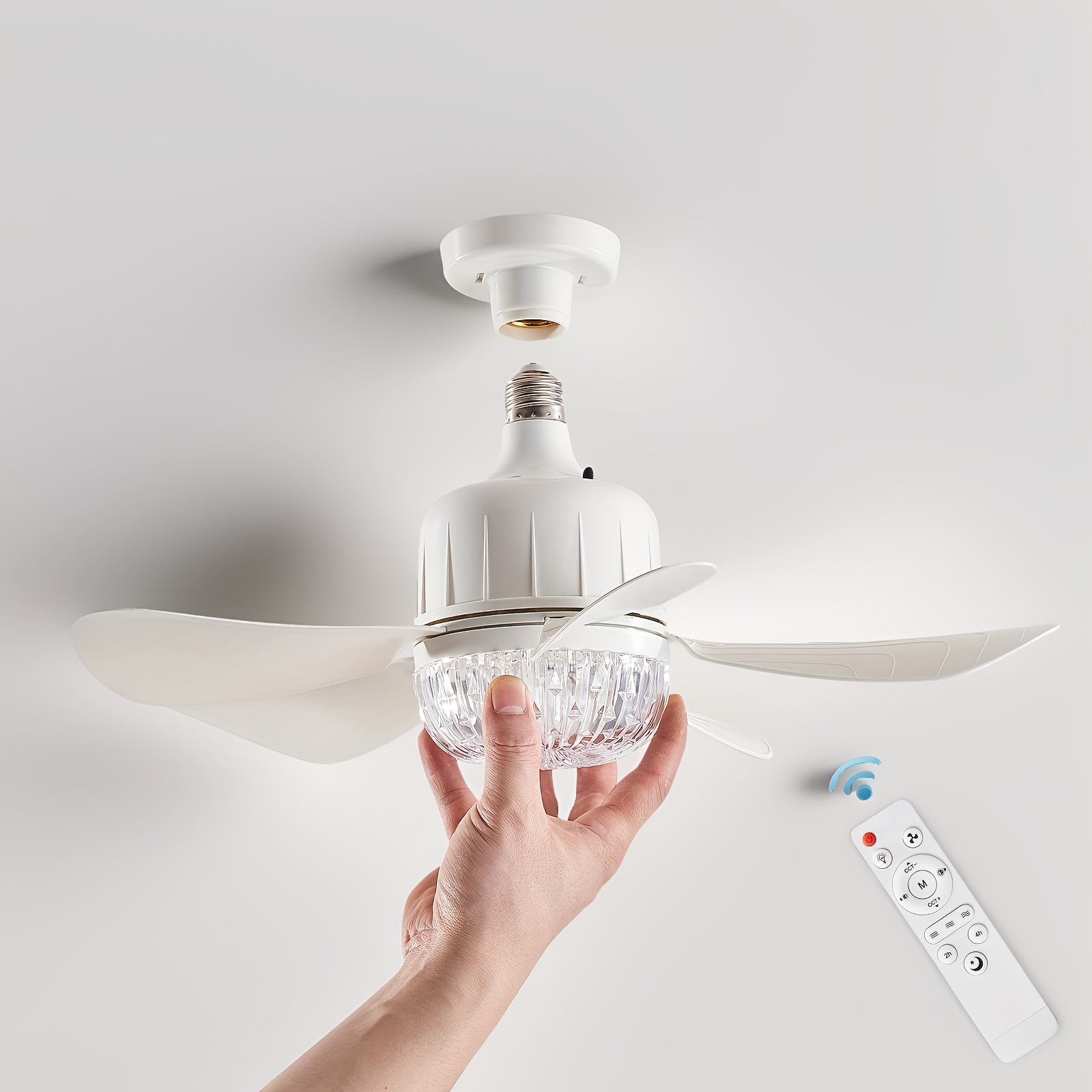 TEMU 1pc/2pcs Lampes de Noël à sur le plafond pour ventilateur, douille pour ampoule de ventilateur avec télécommande, ventilateur de plafond, petits