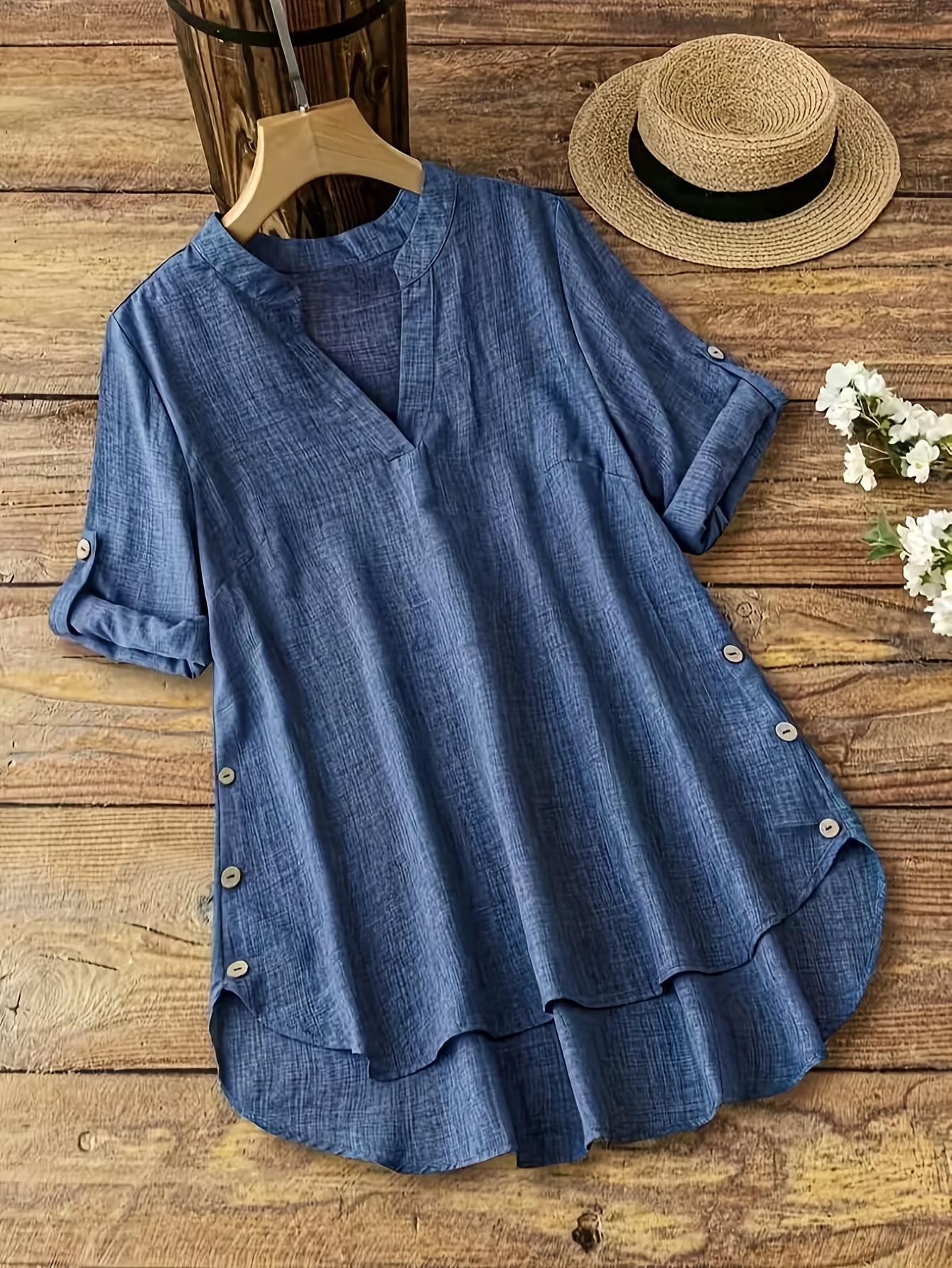 plus size plus size 2026 spring autumn   neck blouse long sleeve roll up fashion casual regular shirt ideal for work dates travel and holidays comfortable soft fabric