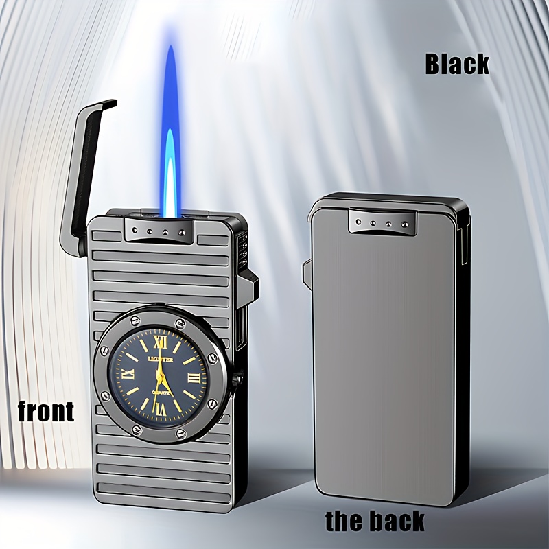 TEMU Lighter, Butane Lighter, Straight Blue Flame Lighter, Windproof Lighter, Multifunctional Lighter, Adjustable Flame Size, Can Butane, Gifts For ,