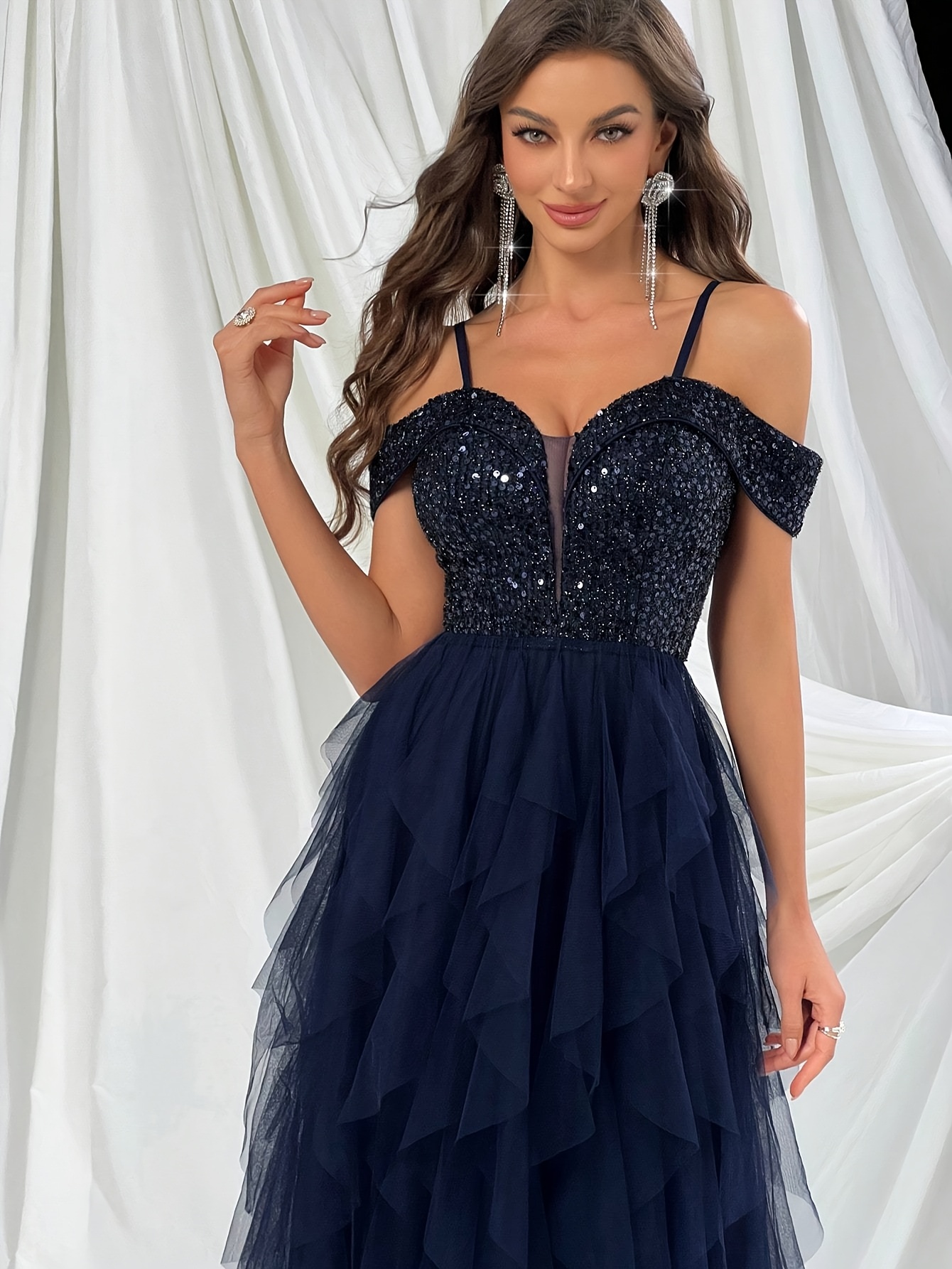 ariel costume blue dress Stunning Royal Blue Mermaid Prom Dress with Slit – SHARONSAID main image 0