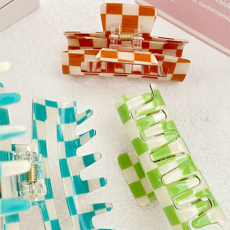 6pcs of womens hair clip checkerboard square hair clip sweet dopamine hair accessory suitable for vacation leisure daily commuting thanksgiving Product details 2