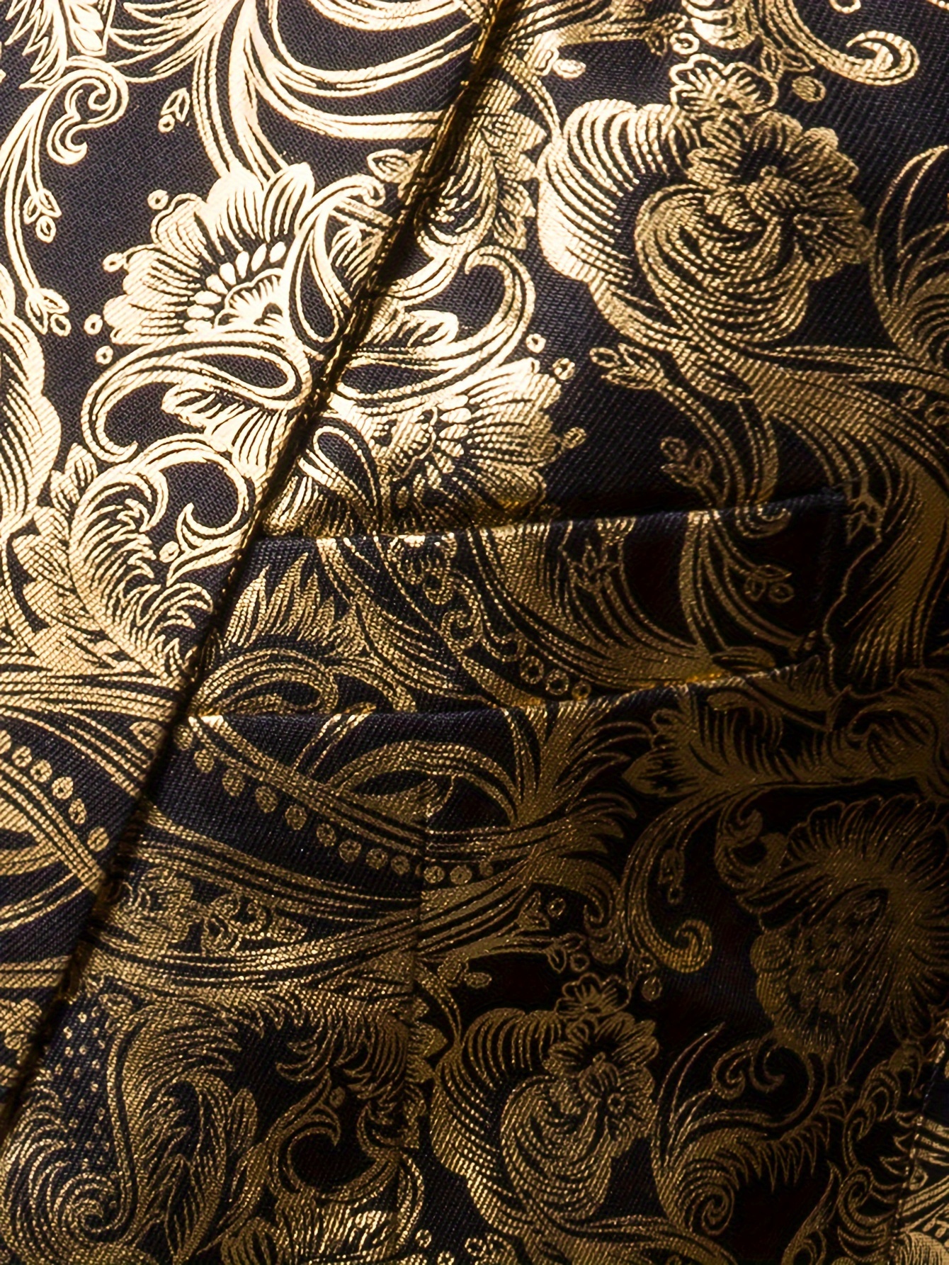 Men's Golden Paisley Graphic Print Blazer, Casual One Button Lapel Suit Jacket For Spring Fall Business Banquets, Parties, Outdoor Cloth