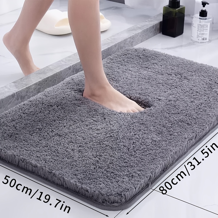 TEMU 1pc Beautiful Plush Long-length Absorbent Bath Mat, Fluffy And Soft, Comfortable And High-quality Bath Carpet, Suitable For Bathtub, Shower,