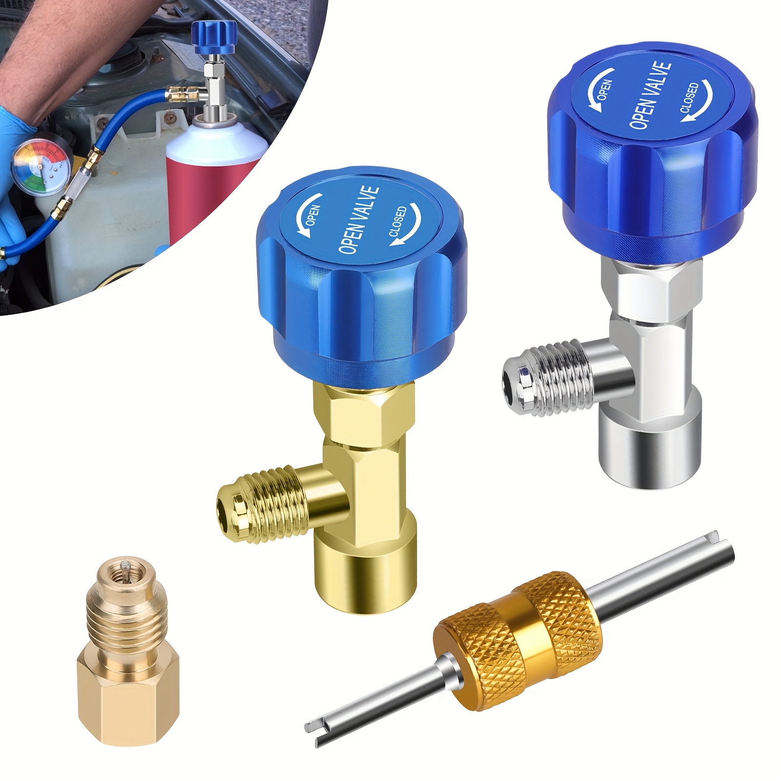 TEMU R1234yf - Brass Refrigerant Dispenser, Tank Faucet, Pressure Quick Coupler, For Ac Maintenance, Car Truck, Hvac Cooling Systems
