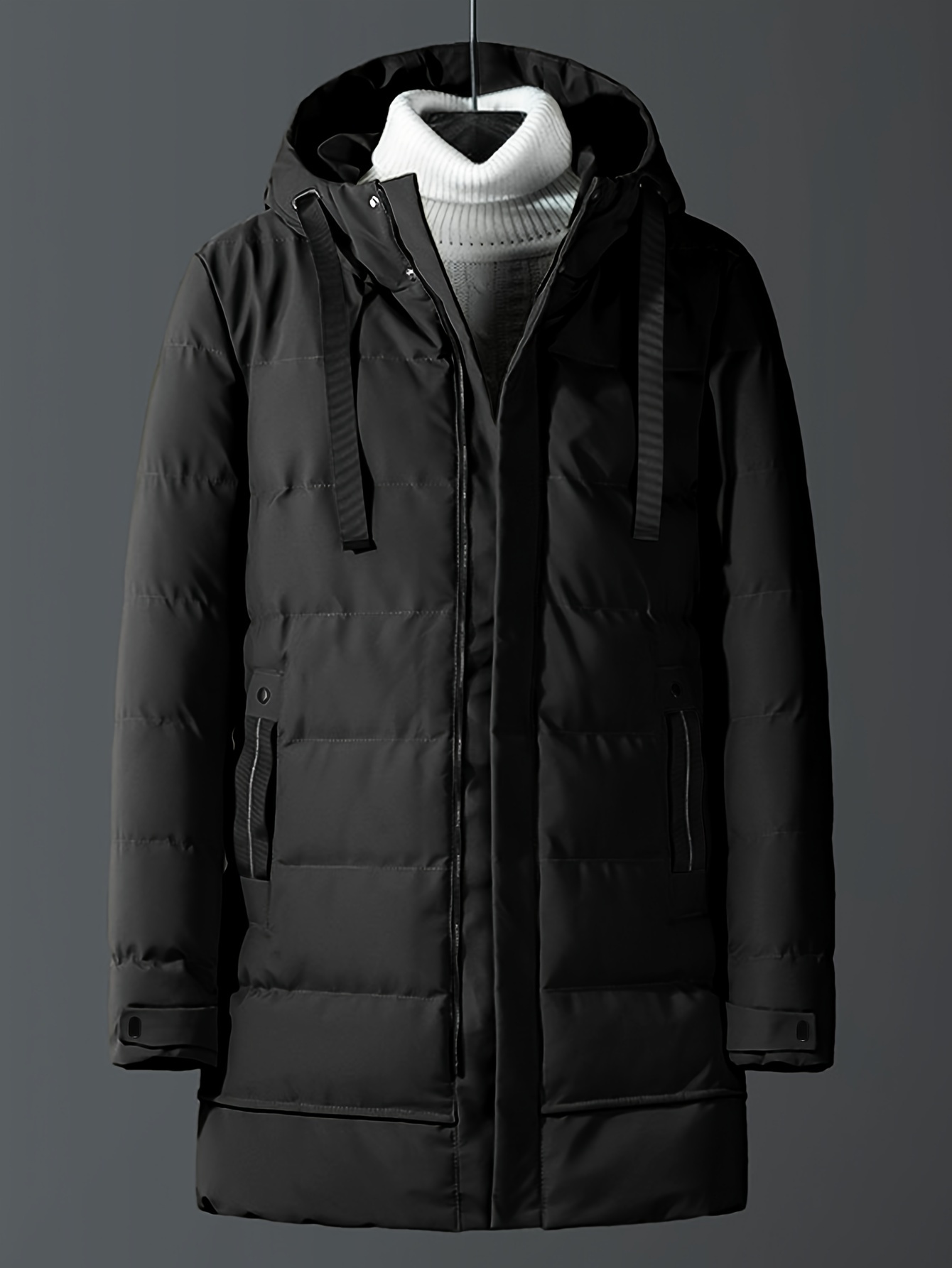TOMEEK - Manteau Homme Hiver Long - Parka Matelassée Avec Capuche Amovible - Coupe-vent Imperméable - Taille M à XXL