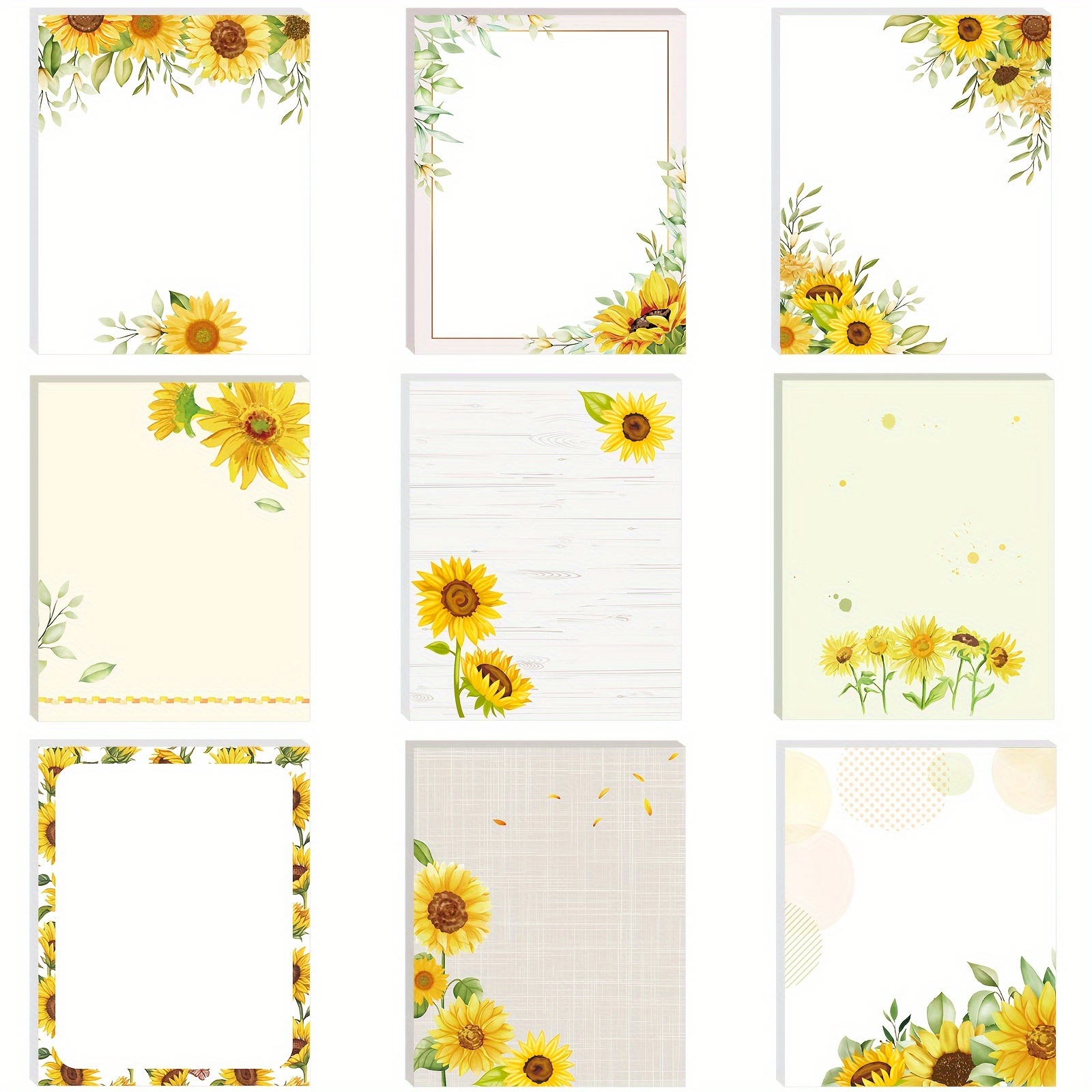 

9 Pads Notes 3.15 X 3.94 Inches Cute Self Note Pads Colored Adhesive Notepad For Memo Journal Studying Office Home Gift