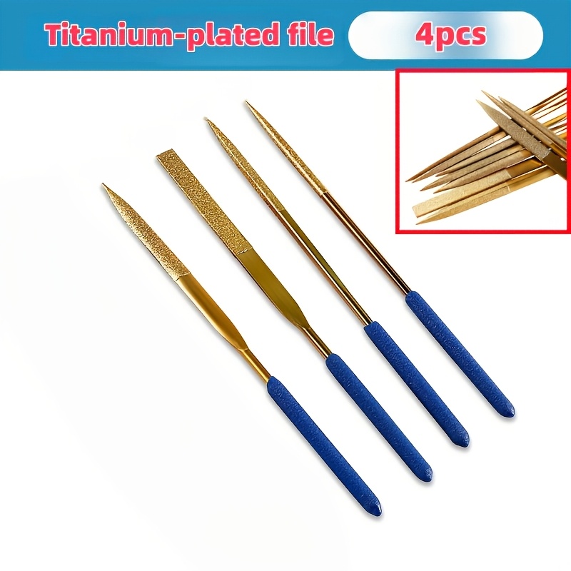 TEMU 4pcs Mini File Set, Hardened Through High-temperature Quenching Process, With A Smooth, Durable Surface And Extremely Strong Wear