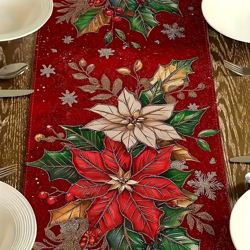 

1pc Polyester Table , Rectangular Christmas And , Dining Decor For , , , , , And