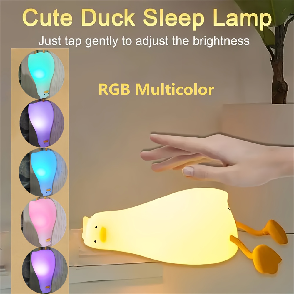 lie flat duck nightlight bedroom charging childrens sleep with sleep gift feeding bedside lamp creative siliconthe rubber patting light Product details 0