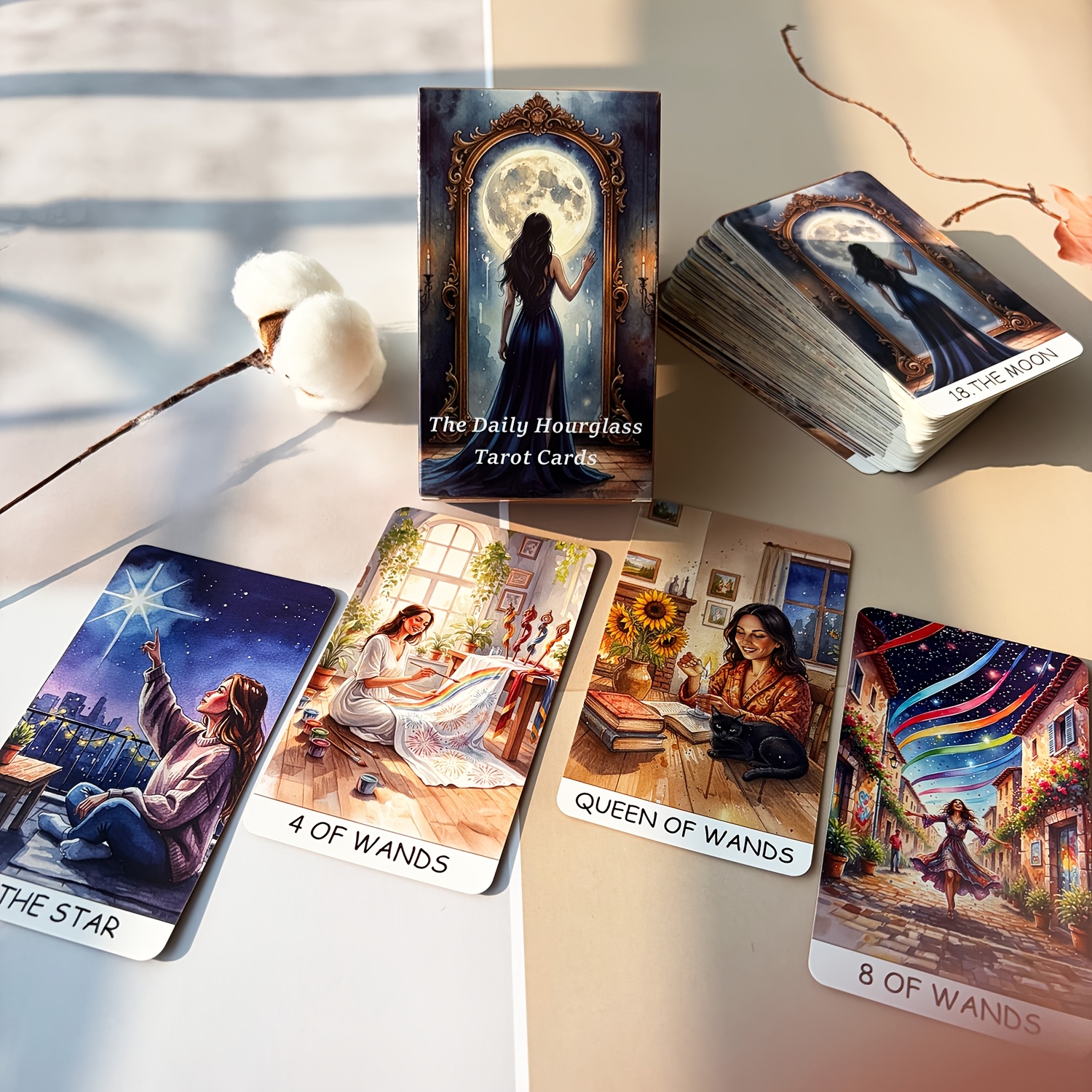 Image of Multilingual Pdf Guide 78 Cards Dimensions: 12 X 17 Cm/ 2.75 X 4.72 Inches Innovative Design Witness To Time Hours And Life Themes