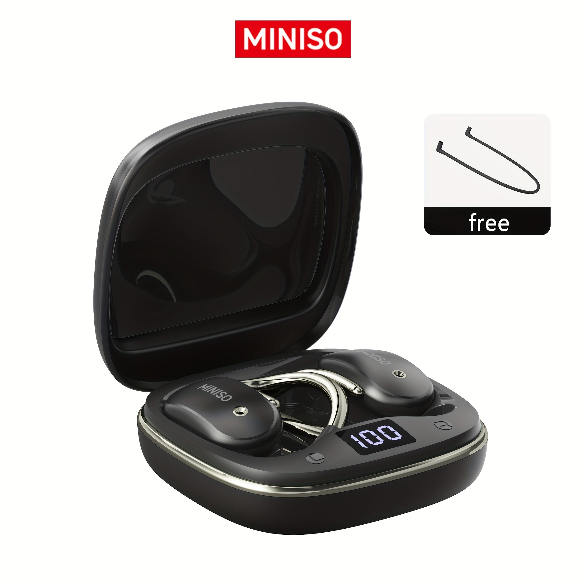 Image of Miniso X68 Open Ear True Wireless Headphones, Wireless 5.4 Long Battery Earbuds, Hifsound Over Ear Headphones, Not Headset For Working Sporting