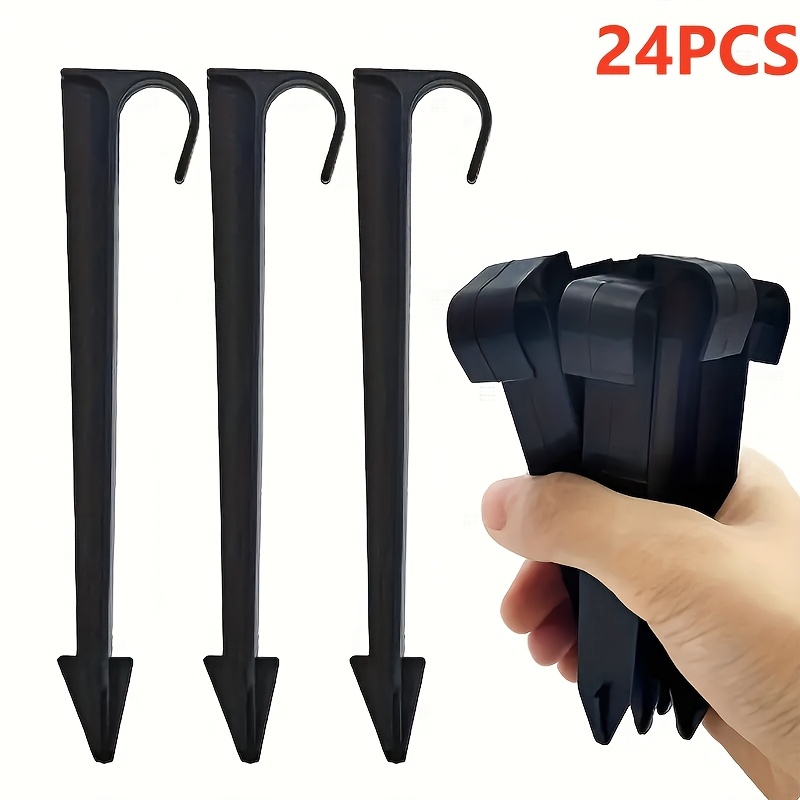 E-shop 24 Stück Langlebige PE-Rohrhalter aus Kunststoff – Passend für 1/2" Tropfbewässerungsschläuche, Gartenschlauch-Stützhaken