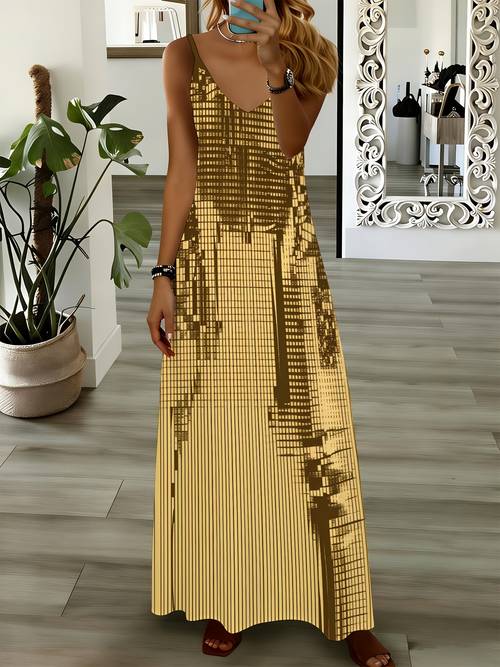 dress with geometric print pattern for summer beach wear suitable for casual sportswear