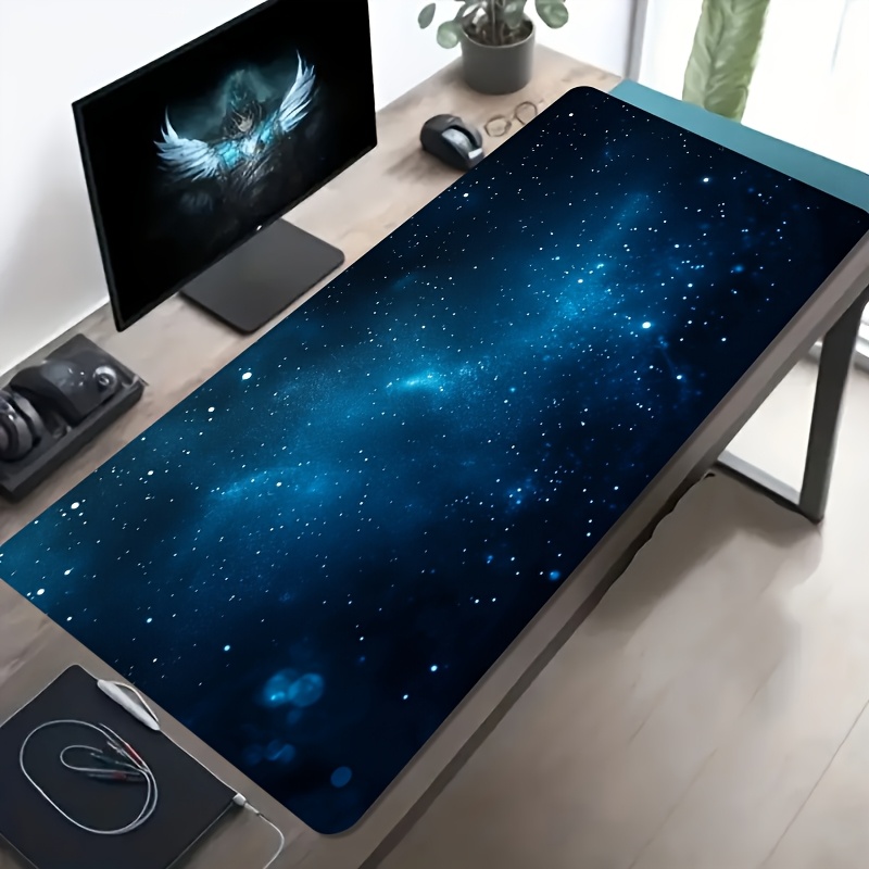 TEMU 1pc Multiple Sizes Arge Gaming Mouse Pad Ue Design - Non-s Ip Base,, Extra Ong Desk Mat For Pc, Office, Gaming Setup - Idea Gift For & Students,