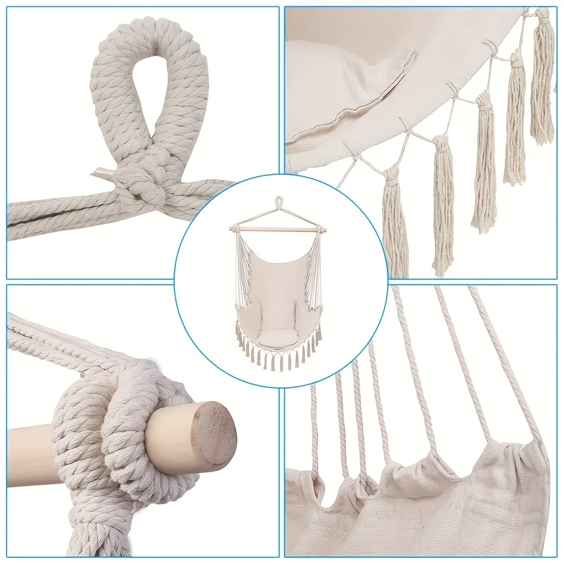 outdoor tassel hammock chair portable durable hanging bed Temu