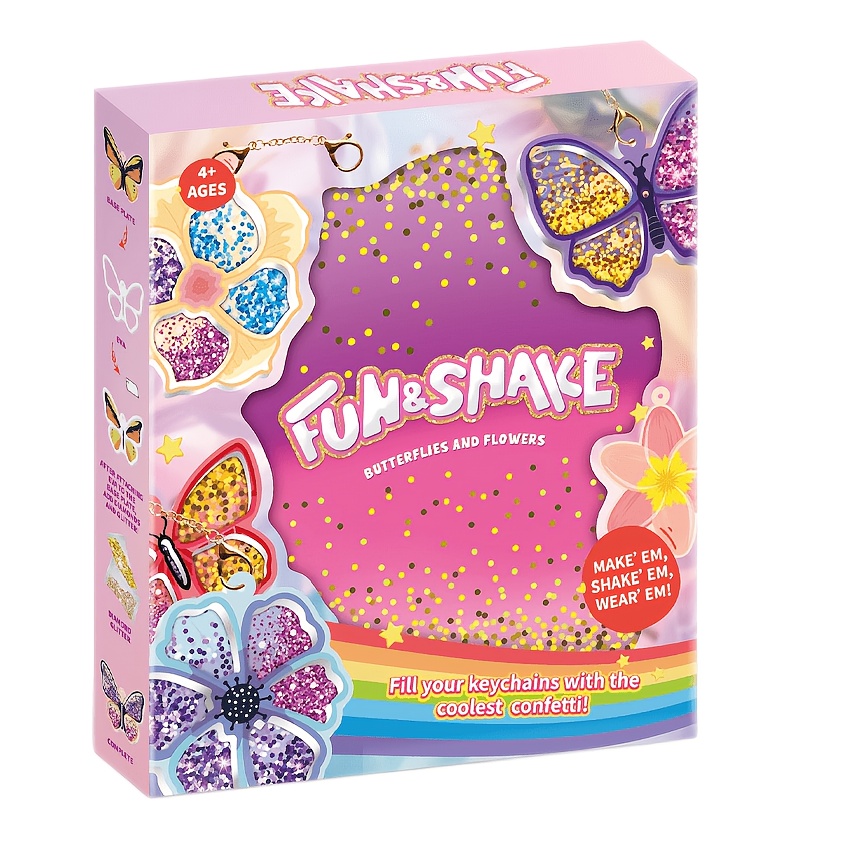 TEMU Shake-its Glitter Craft Kits, Art Kit For Kids - Art Supplies, Creative Arts And Crafts Activity Gifts For Girls And Boys Ages 4-9 (flowers And