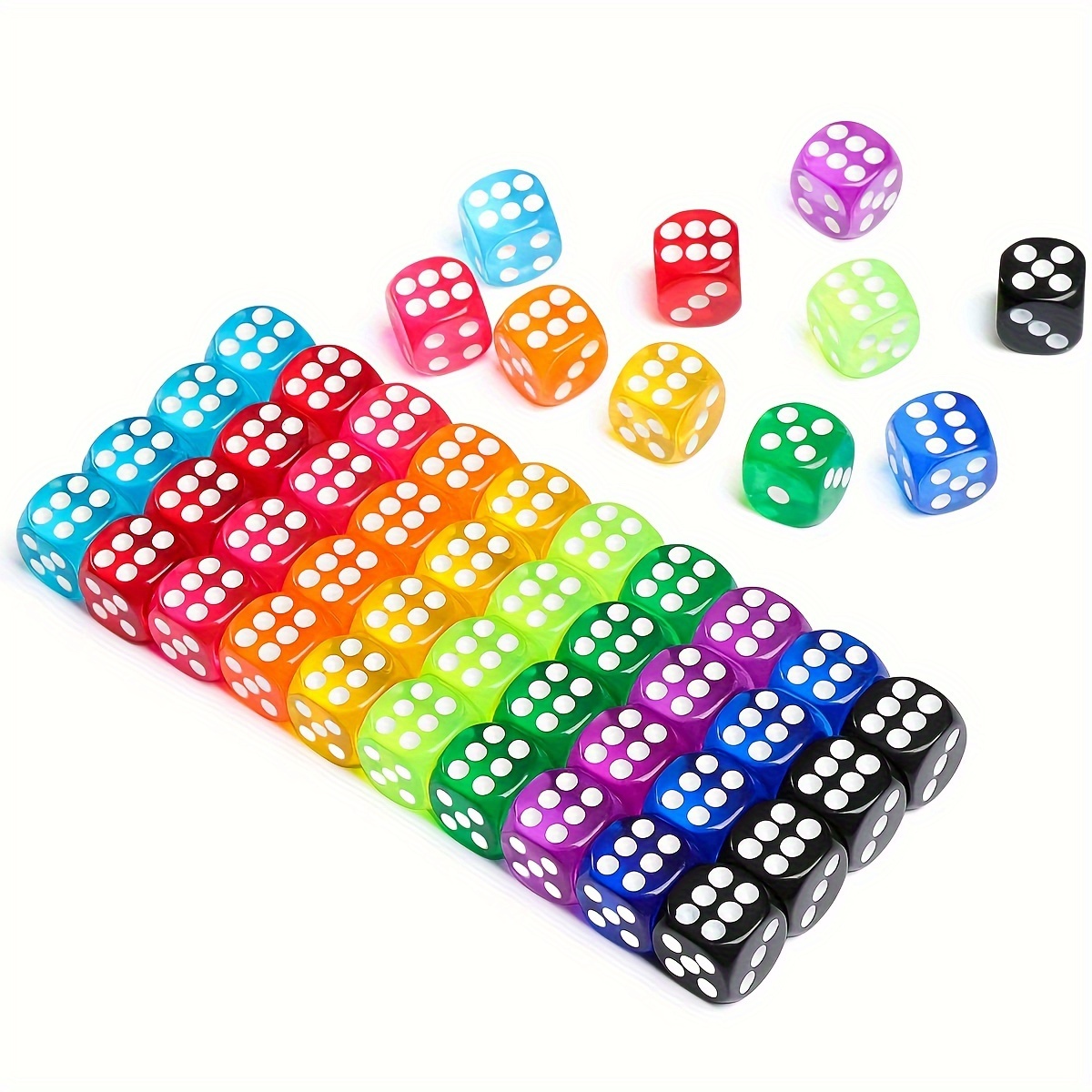 

Acrylic Dice Set, 50 Pcs - 6-sided Gaming Dice For Tabletop Games, Board Games, And Educational Activities