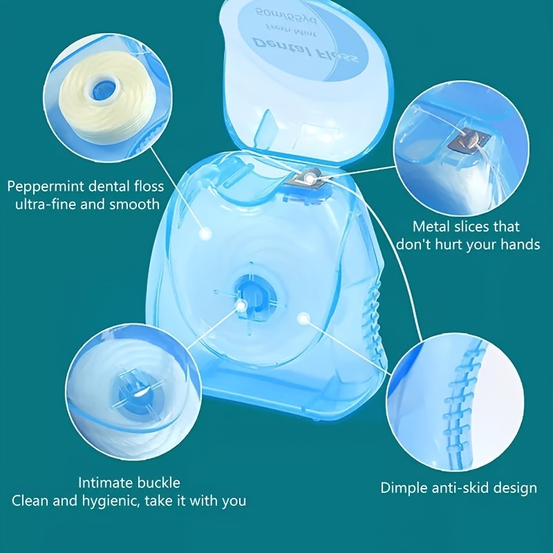2/4 Pack Mint-Flavored Disposable Floss Picks for Oral Care