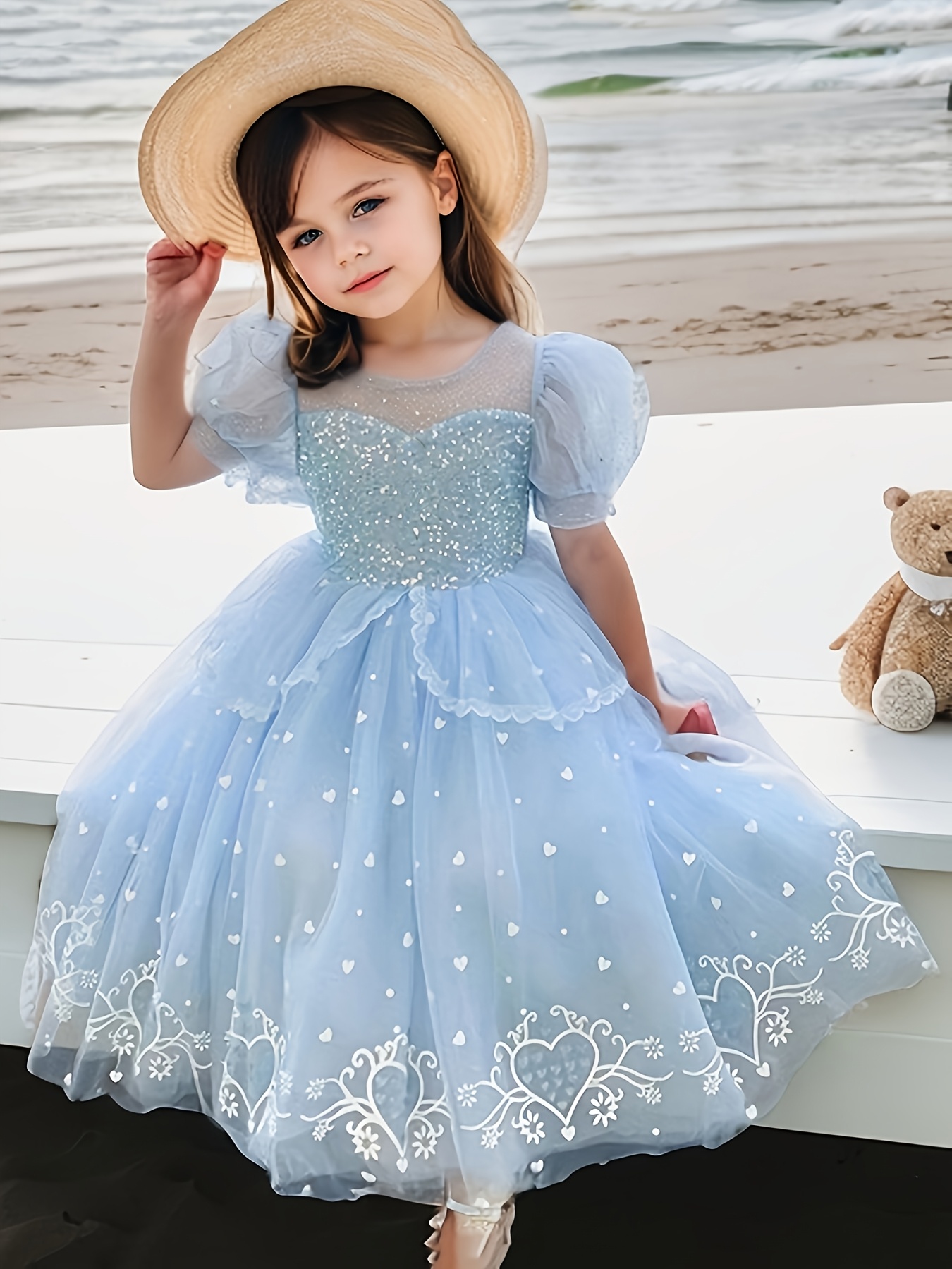 blue tulle dress girl The Tulip - Dusty Blue Dress