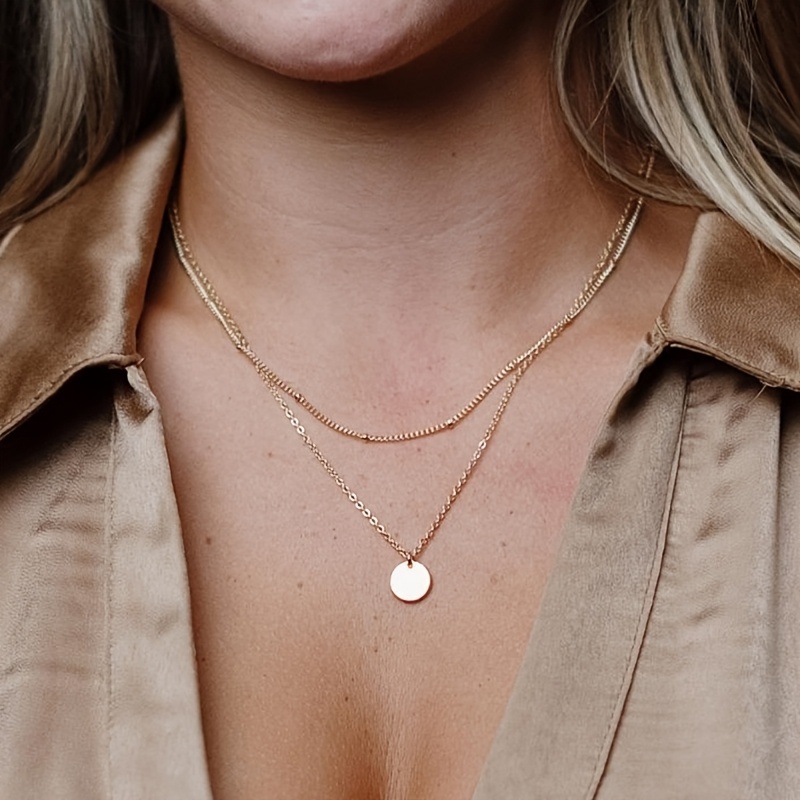 Women's 18K Golden Plated Layered Arrow Bar Necklace — Everyday Elegance