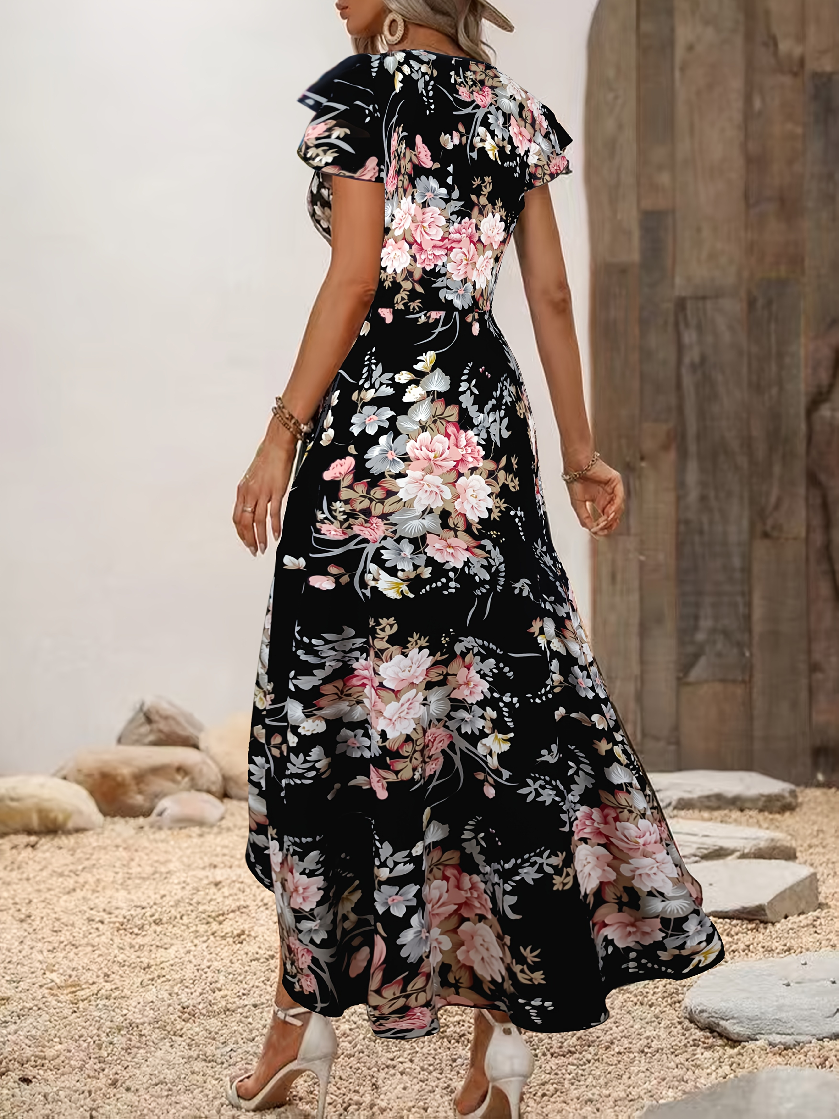 chinese dress ladies Lahja Short Floral Dress w/ Corset Back